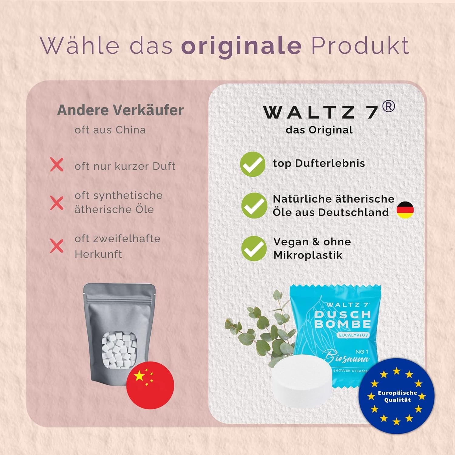 Waltz 7, Aromatisches Duschbomben-Set, 16-teilig mit 8 Düften, Best of Shower Tabs Aromatherapie, Wellness-Geschenkset für Männer und Frauen, ätherische Duschbadöle – Bild 8