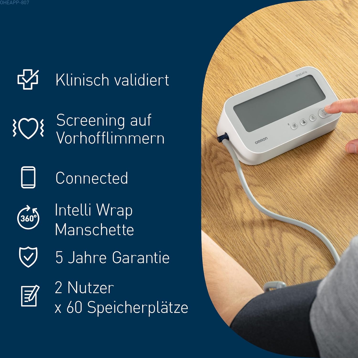 OMRON X4 Connect AFib Automatisches Blutdruckmessgerät mit App und Bluetooth, Oberarm-Blutdruckmessgerät mit Erkennung von Vorhofflimmern (AFib), klinisch validiert, Diabetiker und Schwangere, 22–42 cm – Bild 6