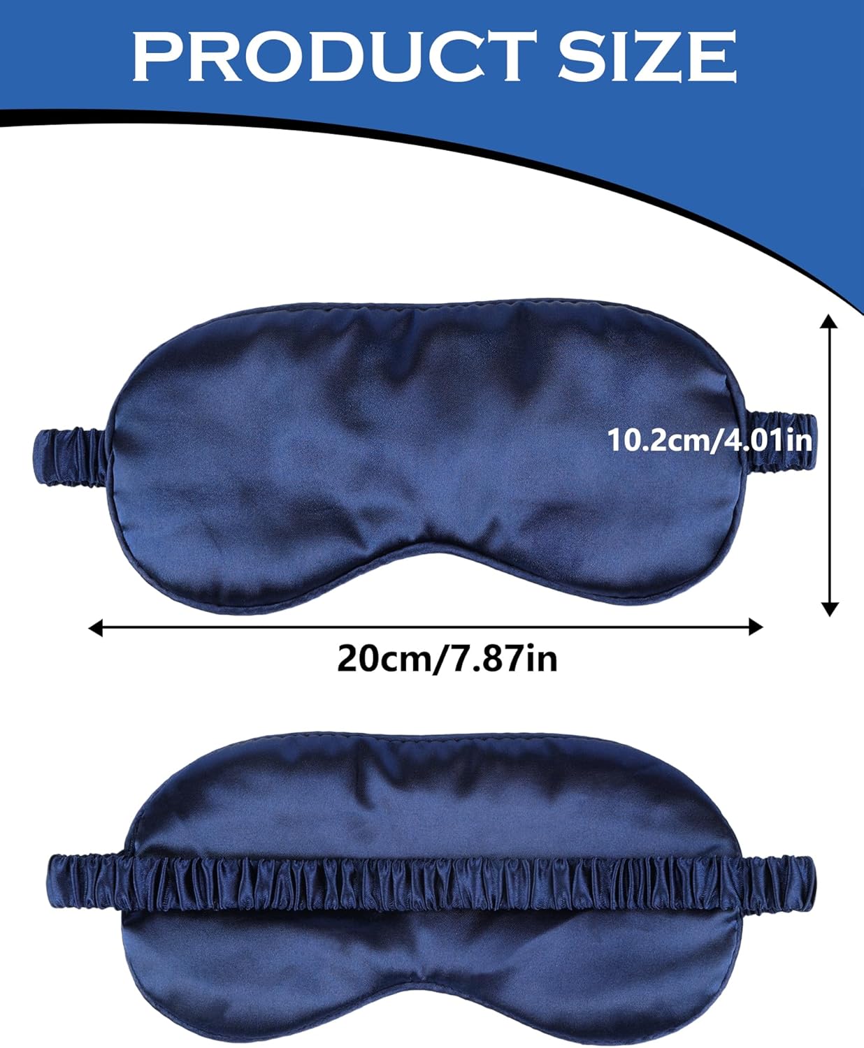 2er-Pack Schlafmasken für Damen und Herren, Augenmaske aus Seide, lichtblockierende Schlafmaske mit verstellbarem Riemen, bequeme weiche Augenbinde für Reisen, Nickerchen (schwarz) – Bild 2