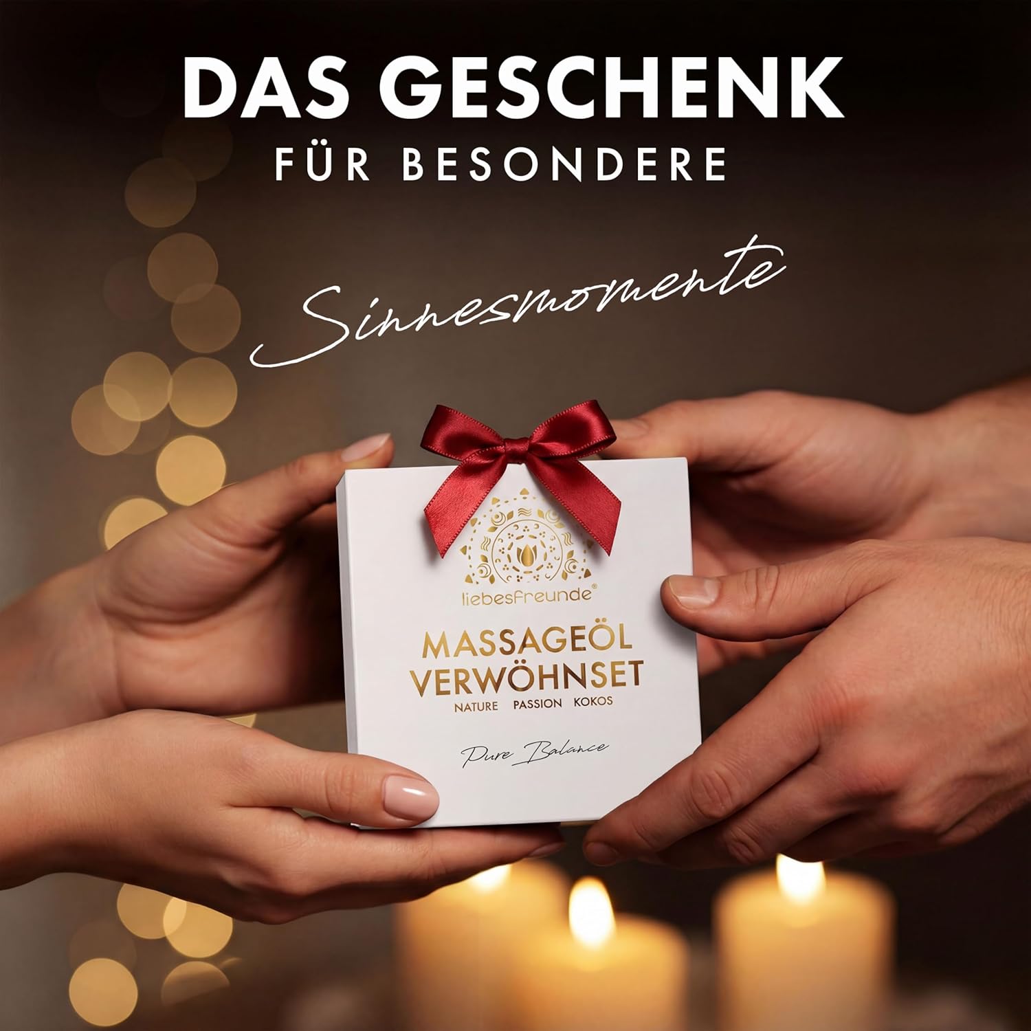 Liebesfreunde Wellness Geschenkset für Damen – 3 x 50 ml Massageöl Geschenkbox für weibliche Dame, Geschenkset, Massageöl Geschenkidee zum Jahrestag, Geburtstag, Valentinstag, Weihnachten – Bild 8