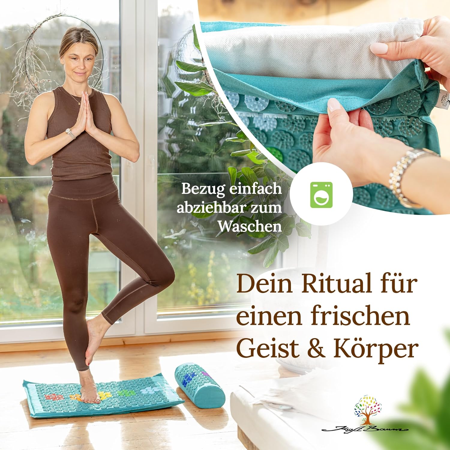 Akupressurmatte mit VitaSpike™-Technologie, Set mit Kissen & Tasche, Rücken-, Nacken- & Stressabbau, Baumwolle & Kokosfaser, Nadelmatte, Fakirmatte, Rückenschmerzen – Bild 6