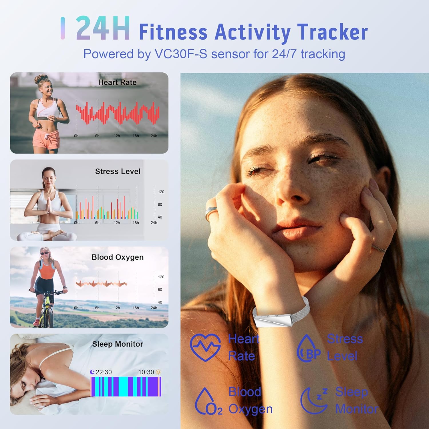 Fitness-Tracker mit über 170 Sportmodi, GPS-Damen-Schrittzähleruhr, Aktivitäts-Tracker IP68, Fitness-Uhr mit Bluetooth-Benachrichtigung – Bild 3