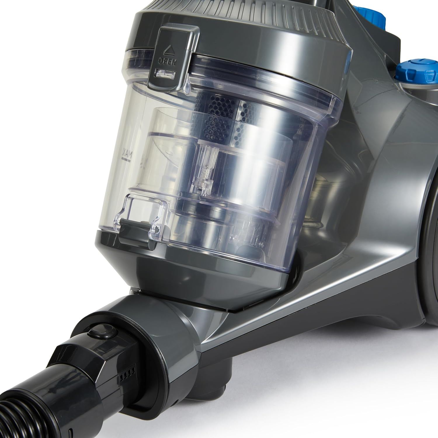 Amazon Basics Staubsauger ohne Beutel, 1,3 l, kompakt, leicht, mit Dreifach-Aktionsdüse, HEPA-Filter, 850 W, für Teppiche und Hartböden, Grau – Bild 4