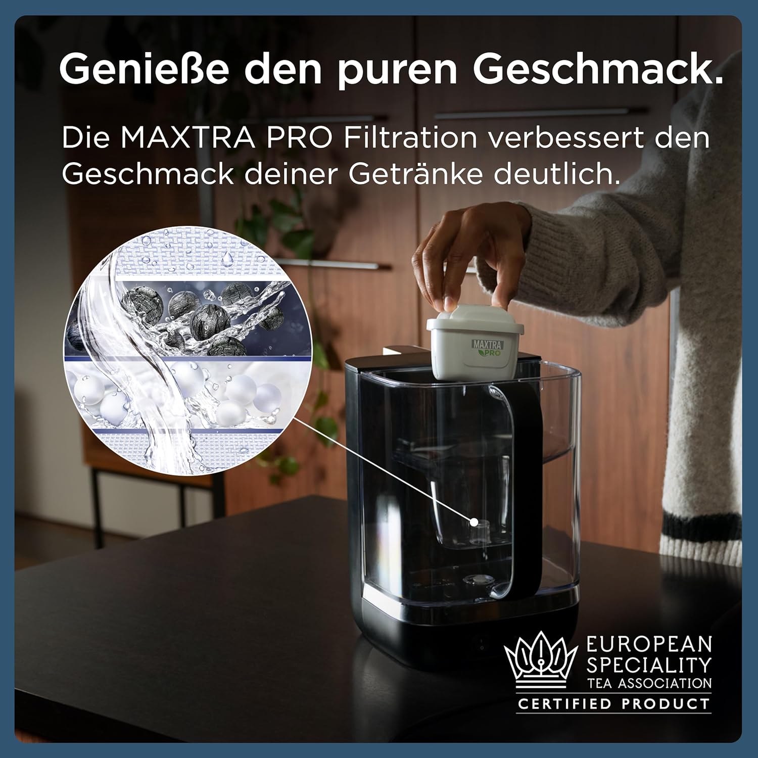 BRITA Cube Heißwasserspender – Wasserspender für Zuhause (4 l) weiß – mit UV-C-Technologie, inklusive Maxtra Pro Extra Kalkschutz-Wasserfilterkartusche – Bild 3