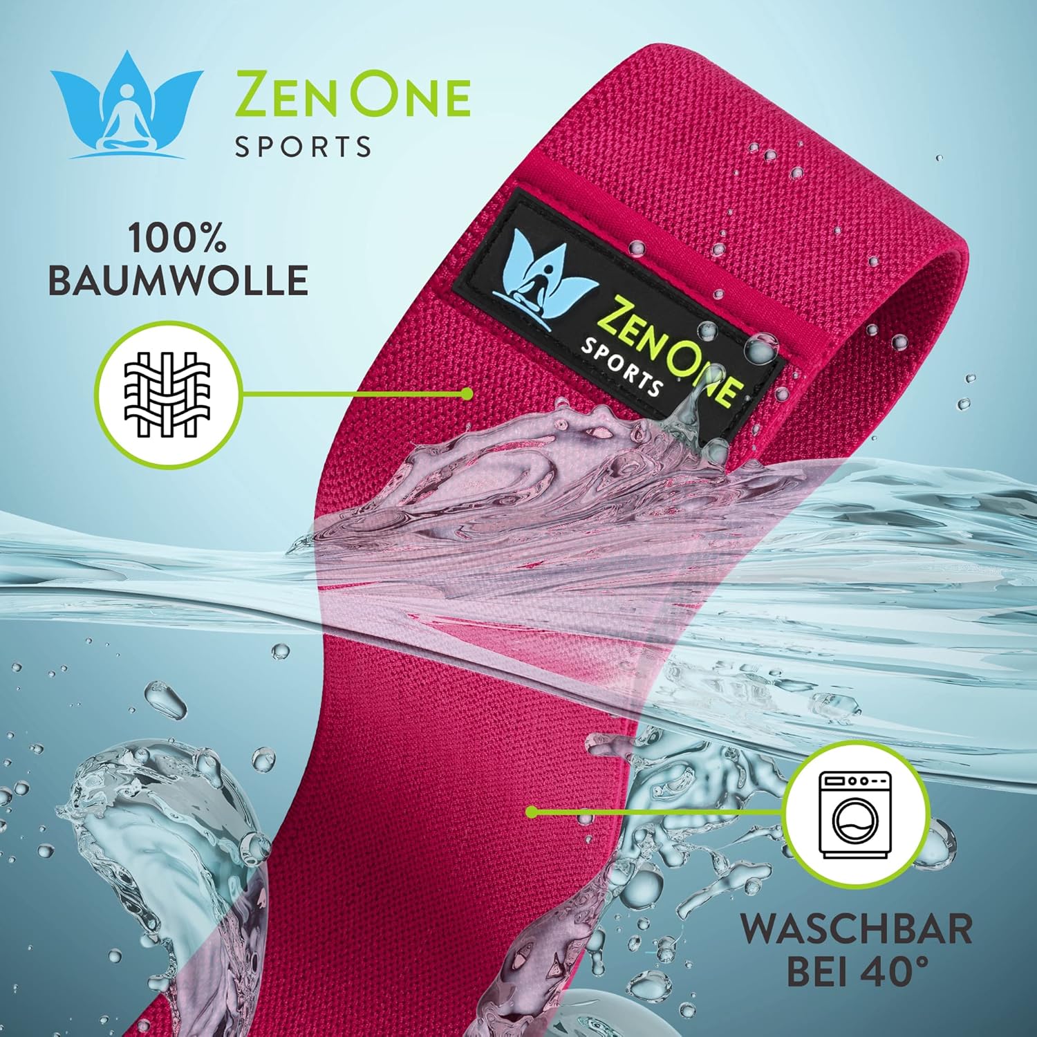 ZenOne Sports® Fitnessbänder aus Latex I Loop Bänder Set - Widerstandsbänder in 3-5 Stärken I Resistance Bands für Krafttraining, Warm-up & mehr I Booty Band Set mit Workout-Guide, Theraband Loop – Bild 9