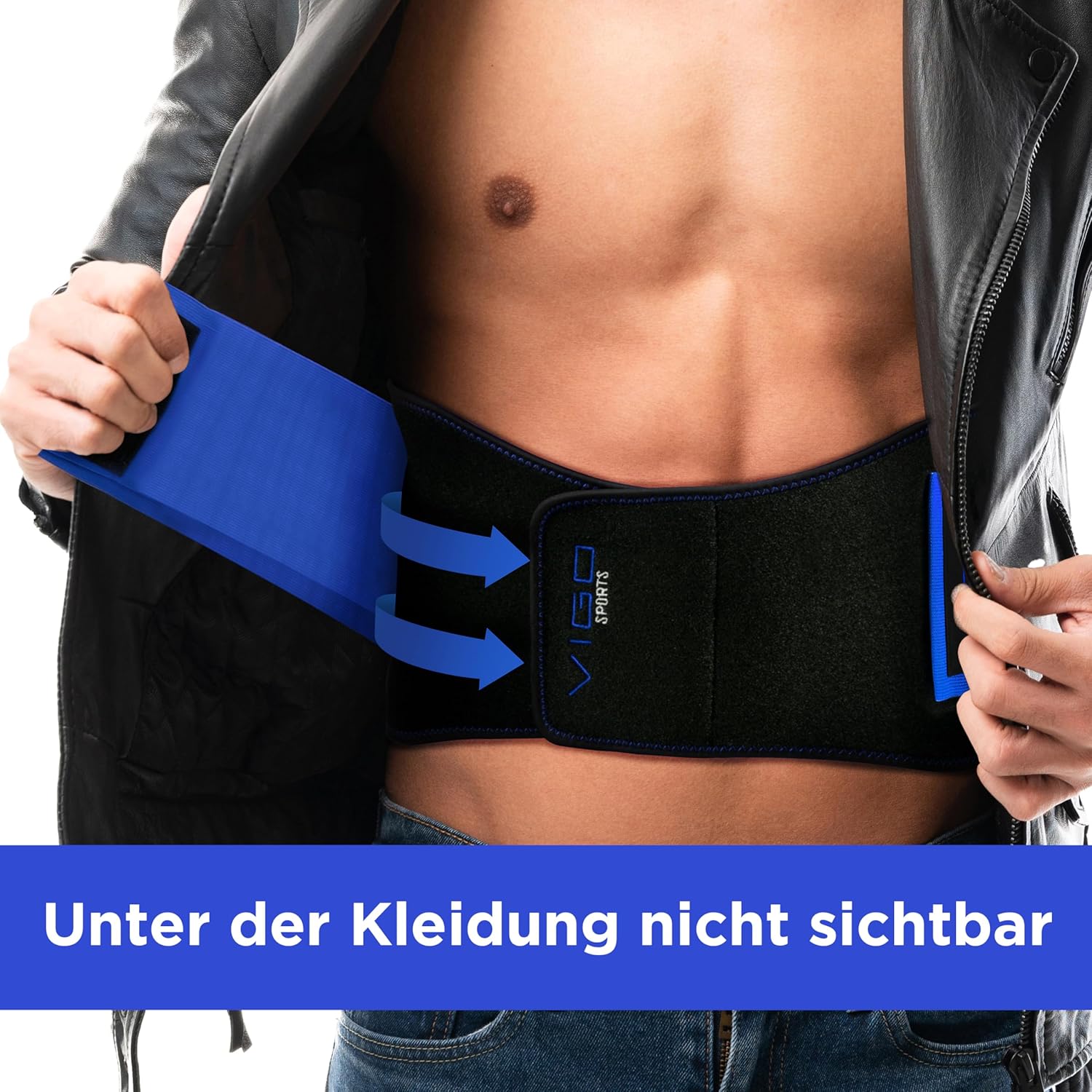 Vigo Sports Rückenbandage, maschinenwaschbar – Anti-Schweiß-Nierengürtel zur effektiven Rückenstabilisierung – Rückenstützgürtel für Damen und Herren – Wärmender Lordosenstützgürtel – Bild 6