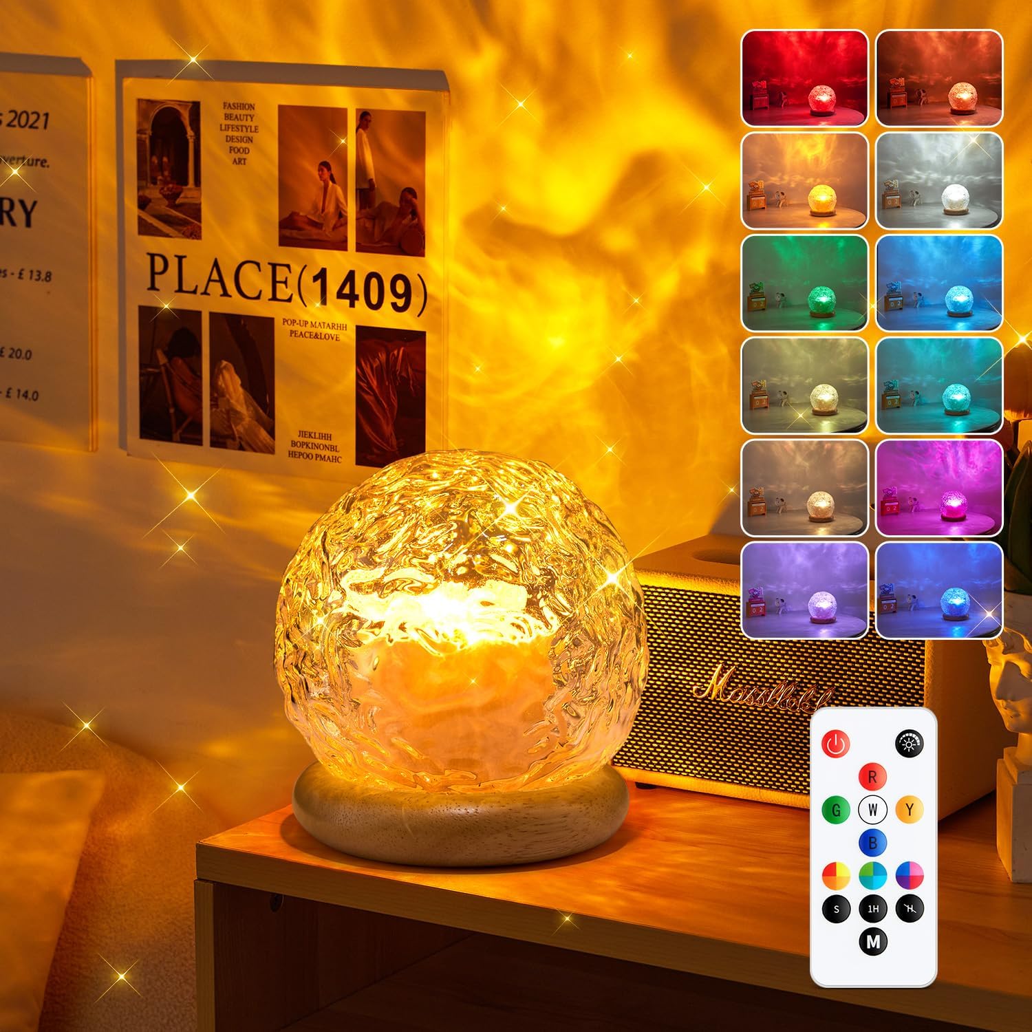 PIKOY Sternenhimmel-Projektor als Kristallkugel mit 18 RGB-Farben, dimmbar & Timer – eine Premium-Dekoration für Gaming & Schlafzimmer und das ideale Geschenk für Frauen & Männer & Kinder – Bild 11