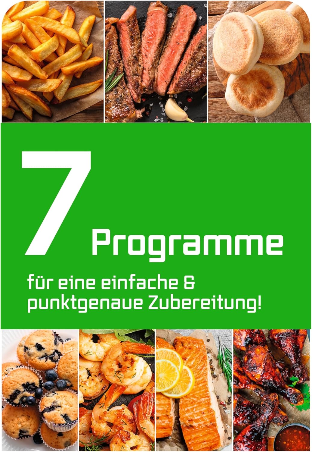 GOURMETmaxx Heißluftfritteuse 4,5 L – Airfryer 1400 W mit digitalem Farbdisplay, Timer, Abschaltautomatik & Überhitzungsschutz, spülmaschinenfestes Zubehör, fettfreies Frittieren – Schwarz – Bild 8