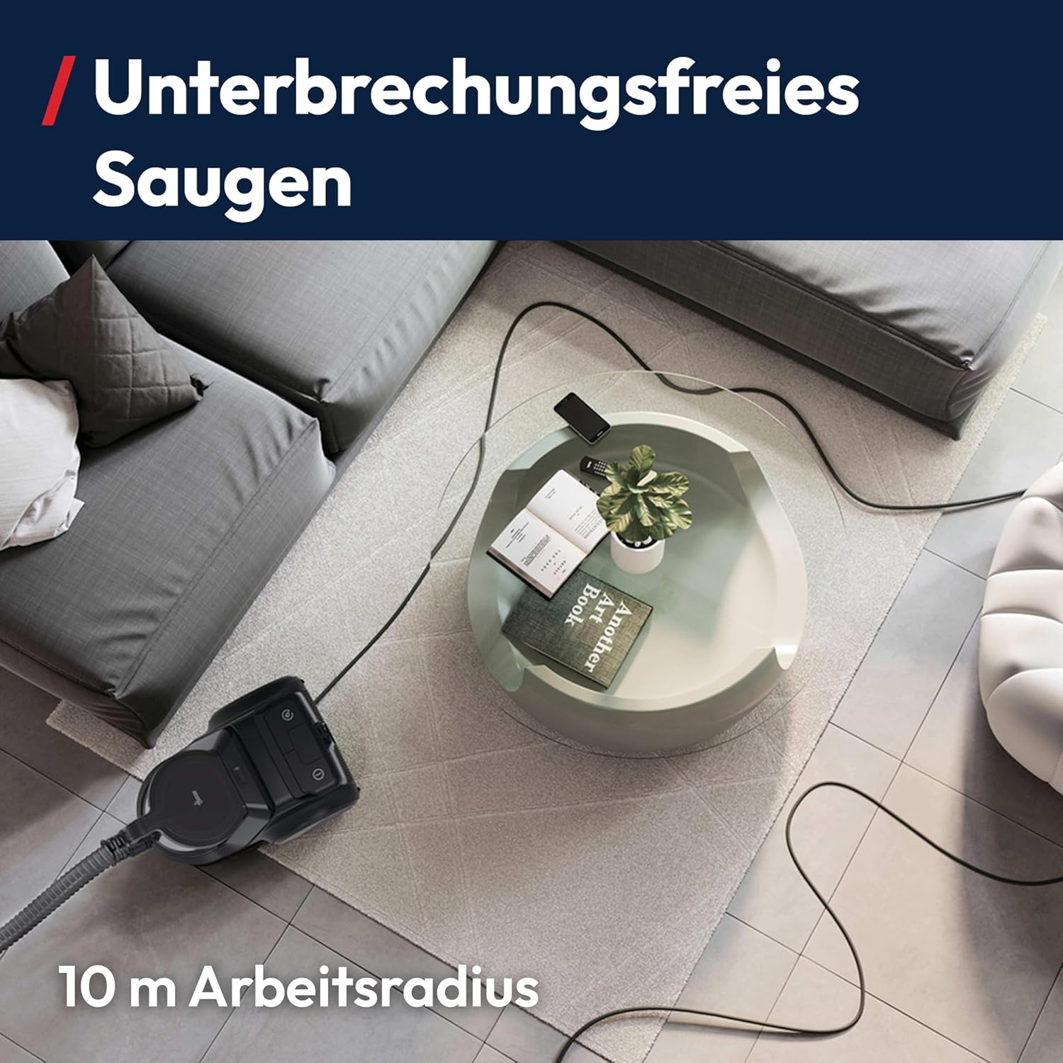 Hoover HP2 leistungsstarker Bodenstaubsauger ohne Beutel für Hartböden und Teppiche, Staubsauger, leicht & kompakt, EPA-Staubfilter, 2,5 l Staubbehälter inklusive Zubehör, 850 W, Staubsauger mit Kabel 10 m – Bild 7