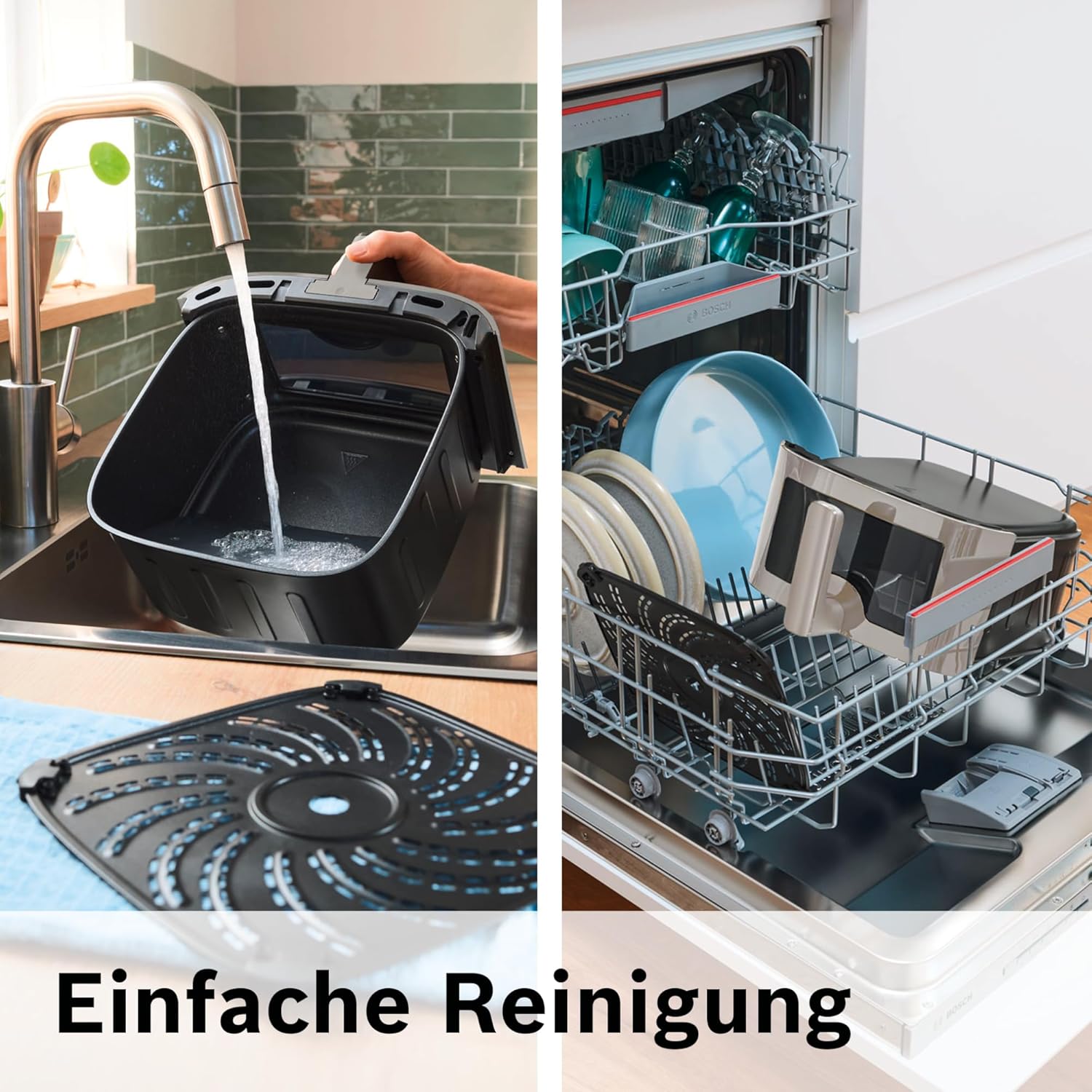 Bosch Heißluftfritteuse Serie 6, XXL-Luftfritteuse, Creme, 7,2 l Fassungsvermögen, beleuchtetes Sichtfenster, 7 voreingestellte Programme, bis zu 65 % schnelleres Garen, MAF671C0 – Bild 9