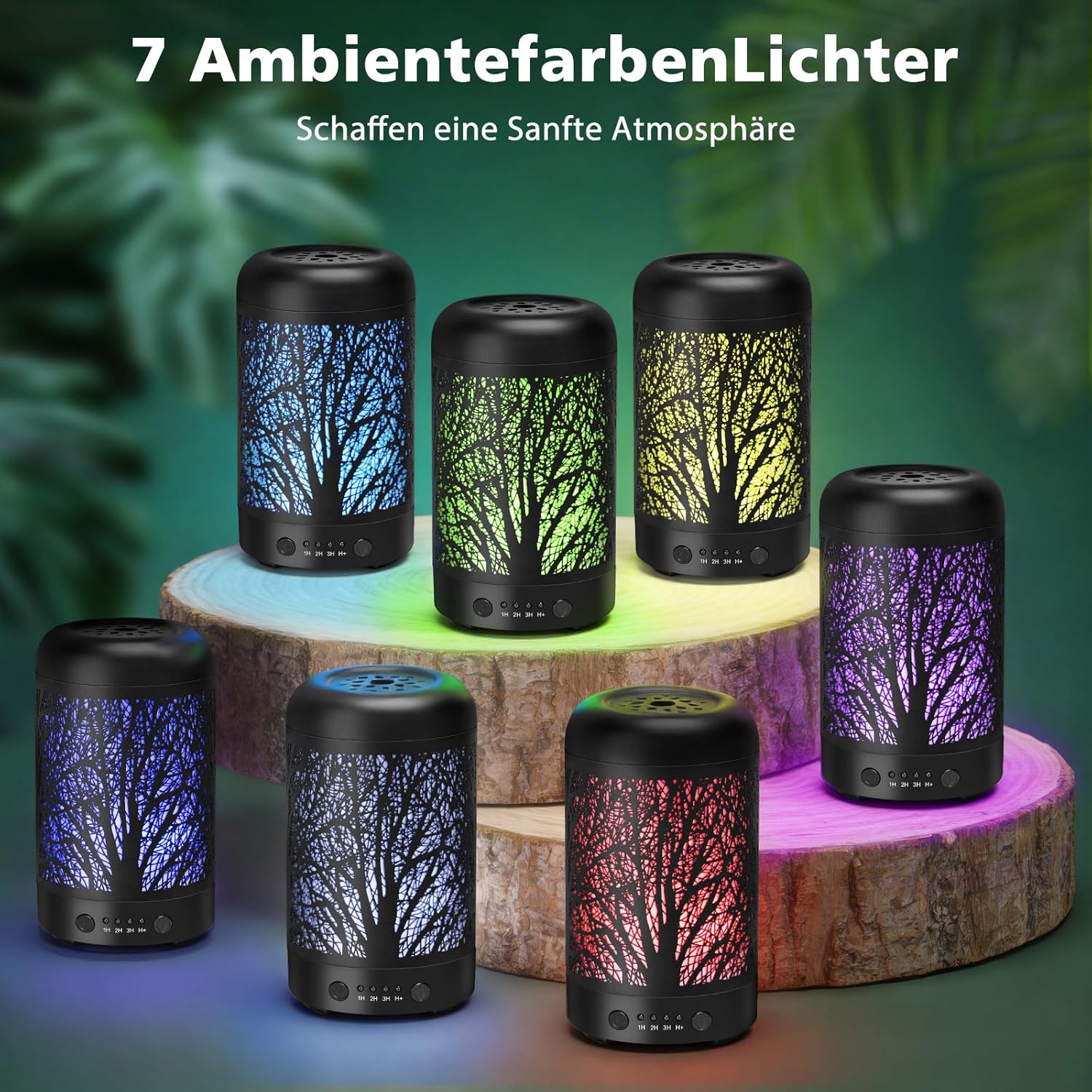 Aigostar Aromadiffusor, Aromatherapie-Diffusor für ätherische Öle, 100 ml Ultraschall-Diffusor, 7-Farben-Beleuchtung, Luftbefeuchter für Schlafzimmer/Büro/Yoga – Bild 7
