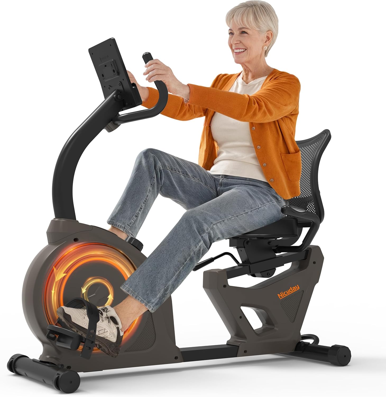Niceday Liegeergometer für Senioren & Reha, 150kg belastbar & 90% vormontiert. Leiser Heimtrainer, Tiefer Einstieg, 16 Stufen, Ergonomischer Sitz & Rückenlehne – Geschenk für Mama & Papa