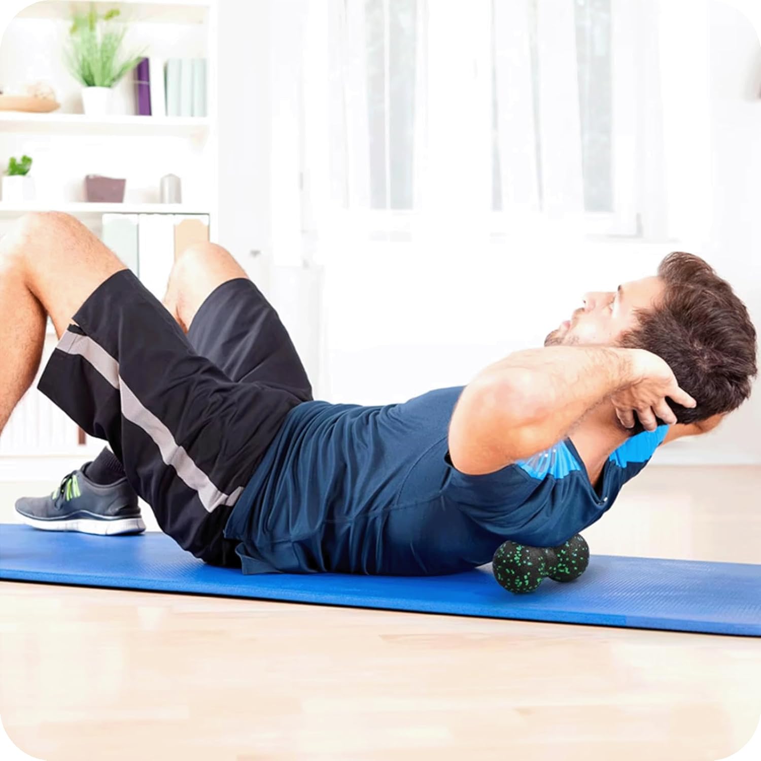 KRUMAD Faszienrollen 3er Set, Faszienrollen, Duoball & Massageball aus EPP, Massageset für Rücken, Wirbelsäule, Nacken, Beine & Füße, Faszienball für Triggerpunkte, Yoga, Gymnastik, Fitnessrolle – Bild 6