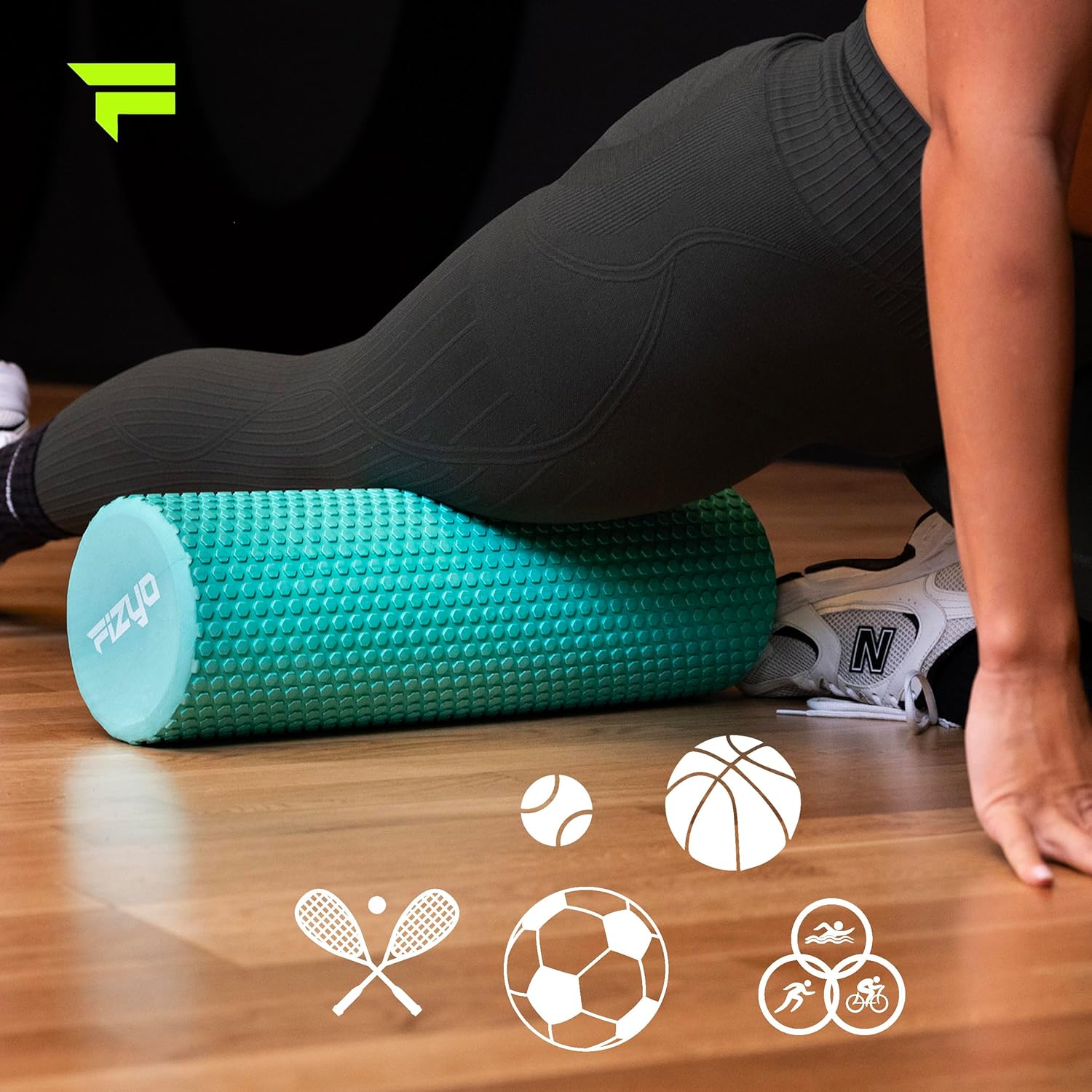 Fizyo Faszienrolle, Pilates-Rolle für Faszienmassage, Yoga-Rolle für Wirbelsäule, EVA-Faszienrolle für Fitness, Yoga & Rehabilitation, Grün, 30 x 15 cm – Bild 8