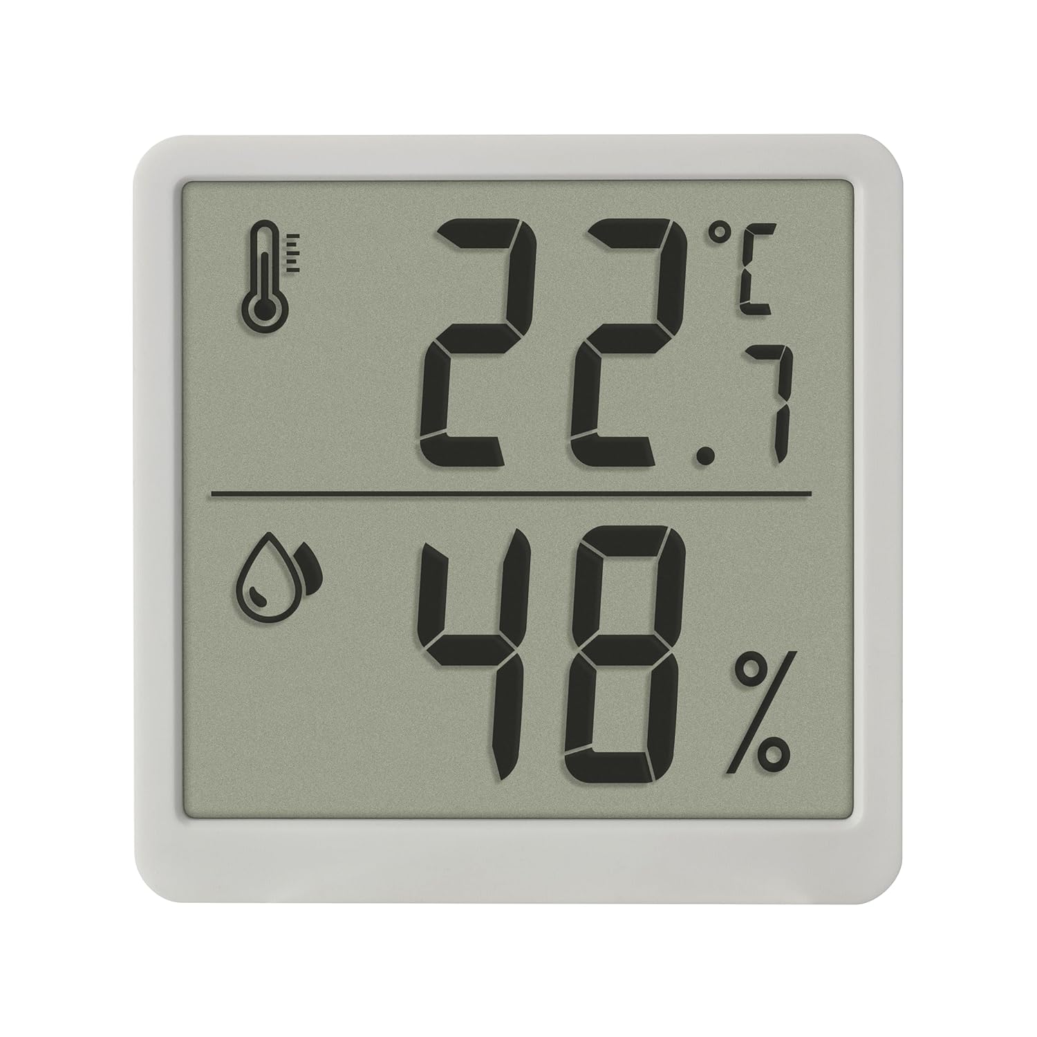 TFA Dostmann Digitales Innen-Thermo-Hygrometer, 30.5059.02, Thermometer und Luftfeuchtigkeit, Raumthermometer, zur Raumklimakontrolle, magentisch einstellbar, Luftfeuchtigkeitsmesser, weiß – Bild 2