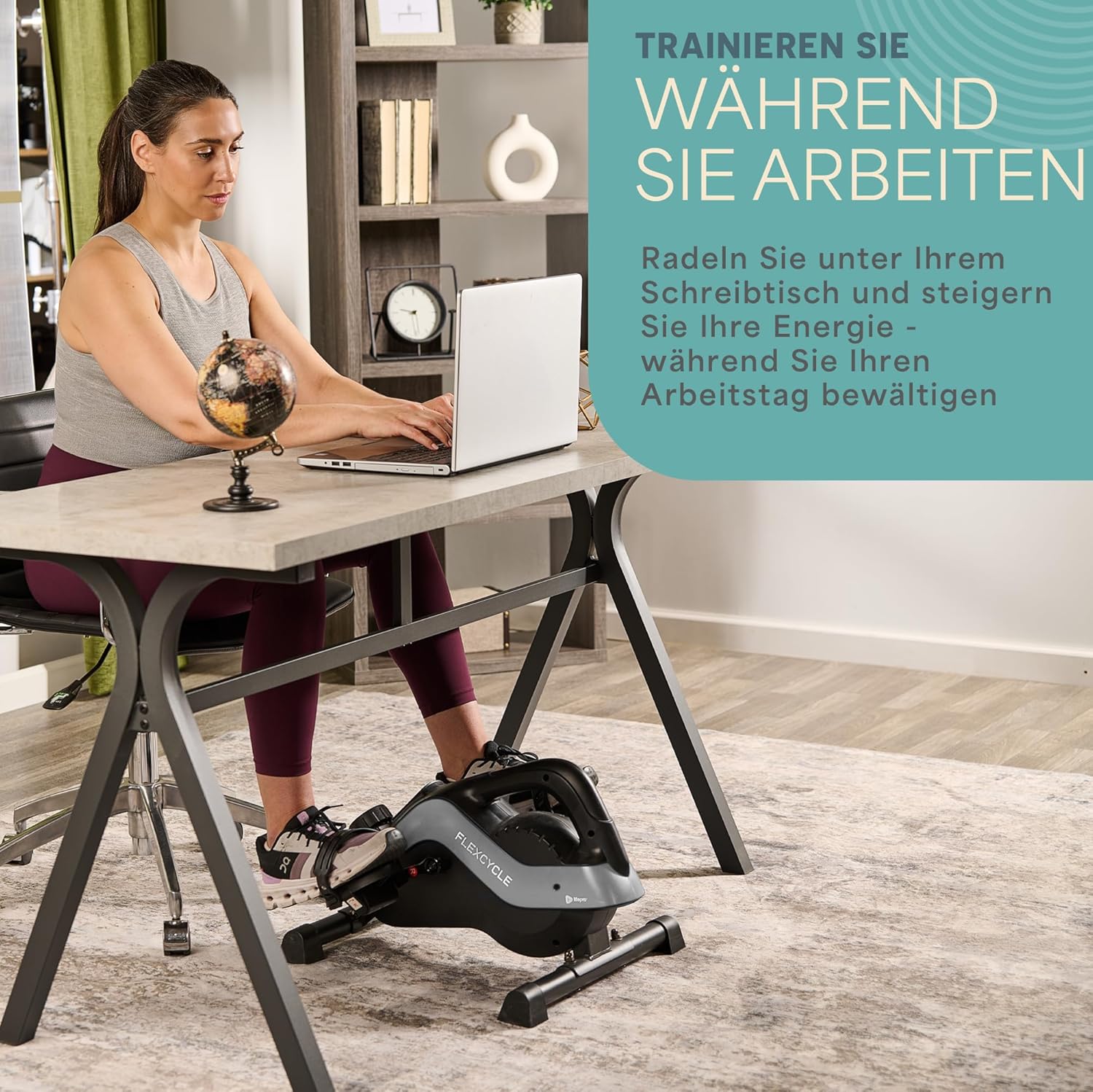 Lifepro 3-in-1-Fahrrad-Pedaltrainer unter dem Schreibtisch mit Widerstandsbändern – Arm-, Fuß- und Beintrainer im Sitzen für Senioren – Mini-Fahrrad-Pedaltrainer unter dem Schreibtisch – Bild 5