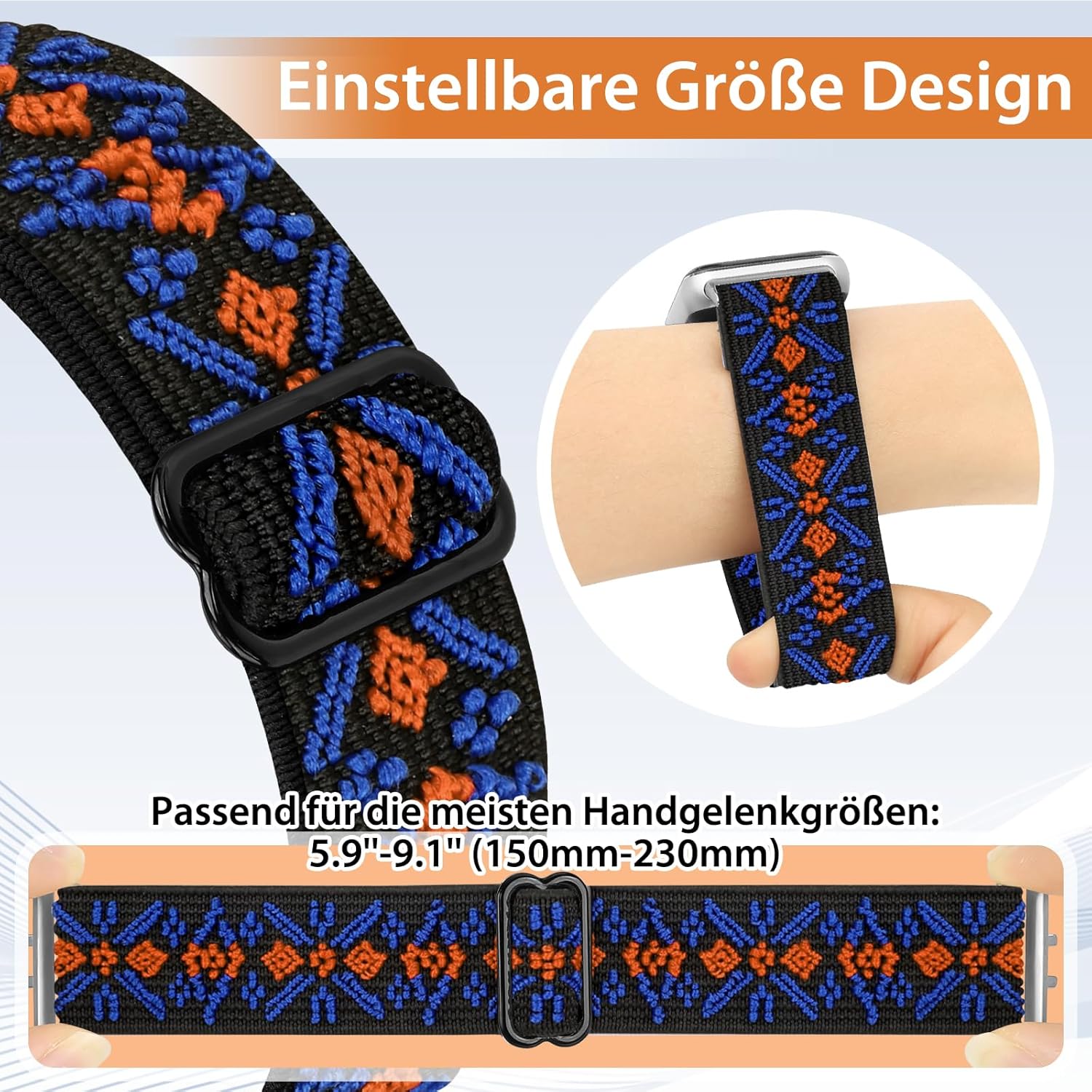 enkic Elastisches Armband kompatibel mit Samsung Galaxy Fit 3, dehnbares Nylon-Sport-Ersatzarmband, verstellbares Solo-Loop-Uhrenarmband für Samsung Galaxy Fit 3 Armband Damen Herren – Bild 3