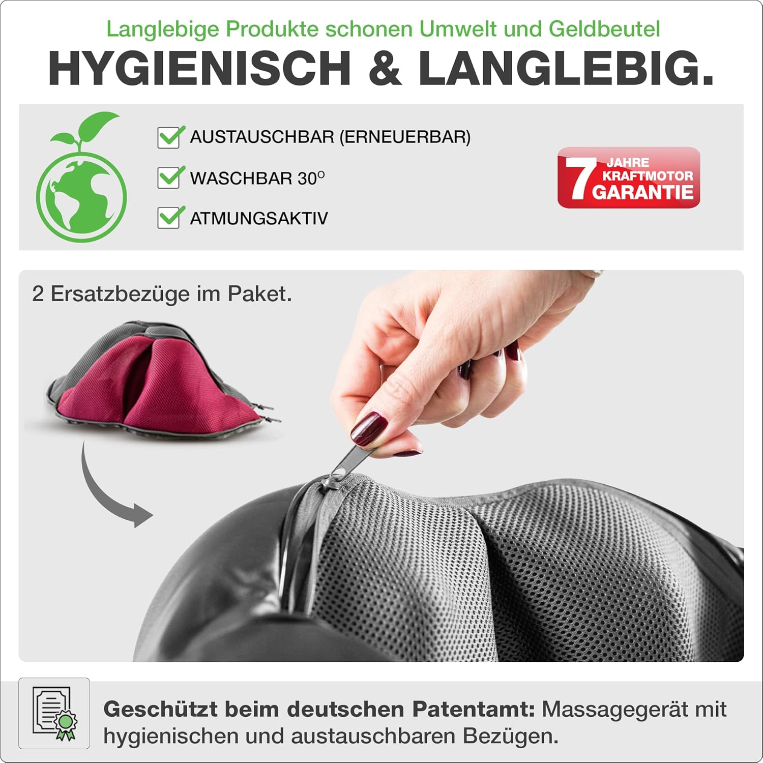DONNERBERG Das Original Nackenmassagegerät mit Wärme, 7 Jahre Power-Motor-Garantie, Shiatsu-Massagegerät für Nacken-Schulter-Massage, Vibration, TÜV-geprüft – Bild 5