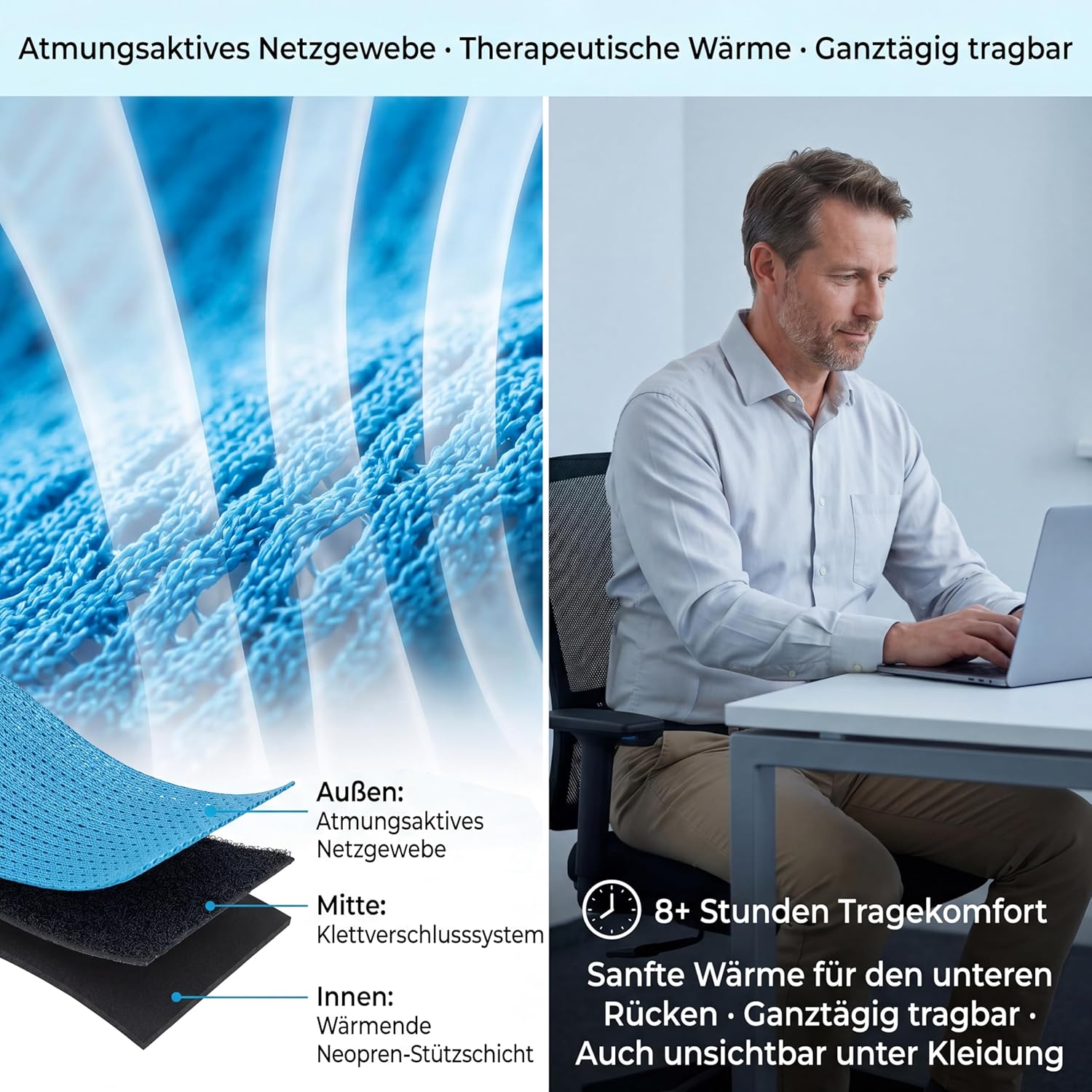 Rückenstütze, unterer Lendengürtel MEDiBrace II (medizinische Qualität) Linderung von Schmerzen und Beschwerden bei Ischias, Rückenschmerzen, Bandscheibenvorfall, Hernie, Stenose der Wirbelsäule, Prävention von Wirbelsäulenverletzungen | Haltungskorsett – Bild 4