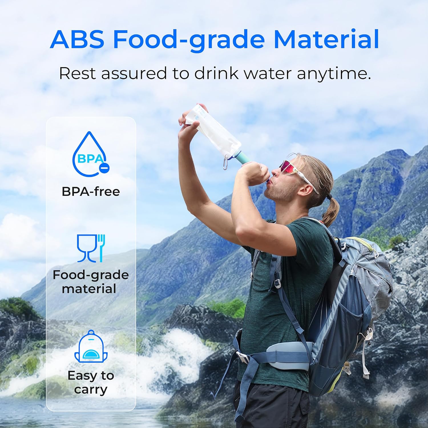 Waterdrop Wasserfilter für den Außenbereich – entfernt 99,99 % aller Bakterien, Wasserfilter, Outdoor-Survival-Wasserfilter, Camping-Filtersystem mit Schwerkraft – Wasserbeutel für Notfälle, Wandern, Reisen – Bild 6