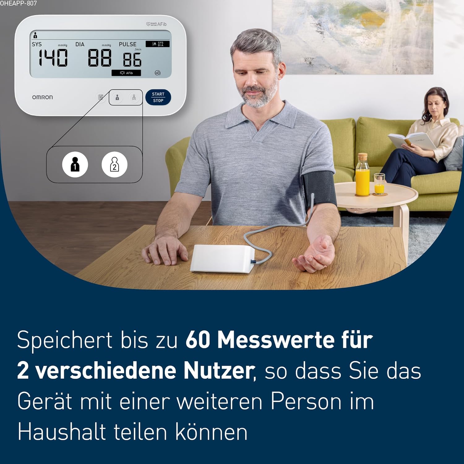 OMRON X3 Comfort AFib Digitales Blutdruckmessgerät, automatisches Oberarm-Blutdruckmessgerät mit Vorhofflimmererkennung, klinisch validiertes Blutdruckmessgerät, Diabetiker & Schwangere, 22-42 cm – Bild 3