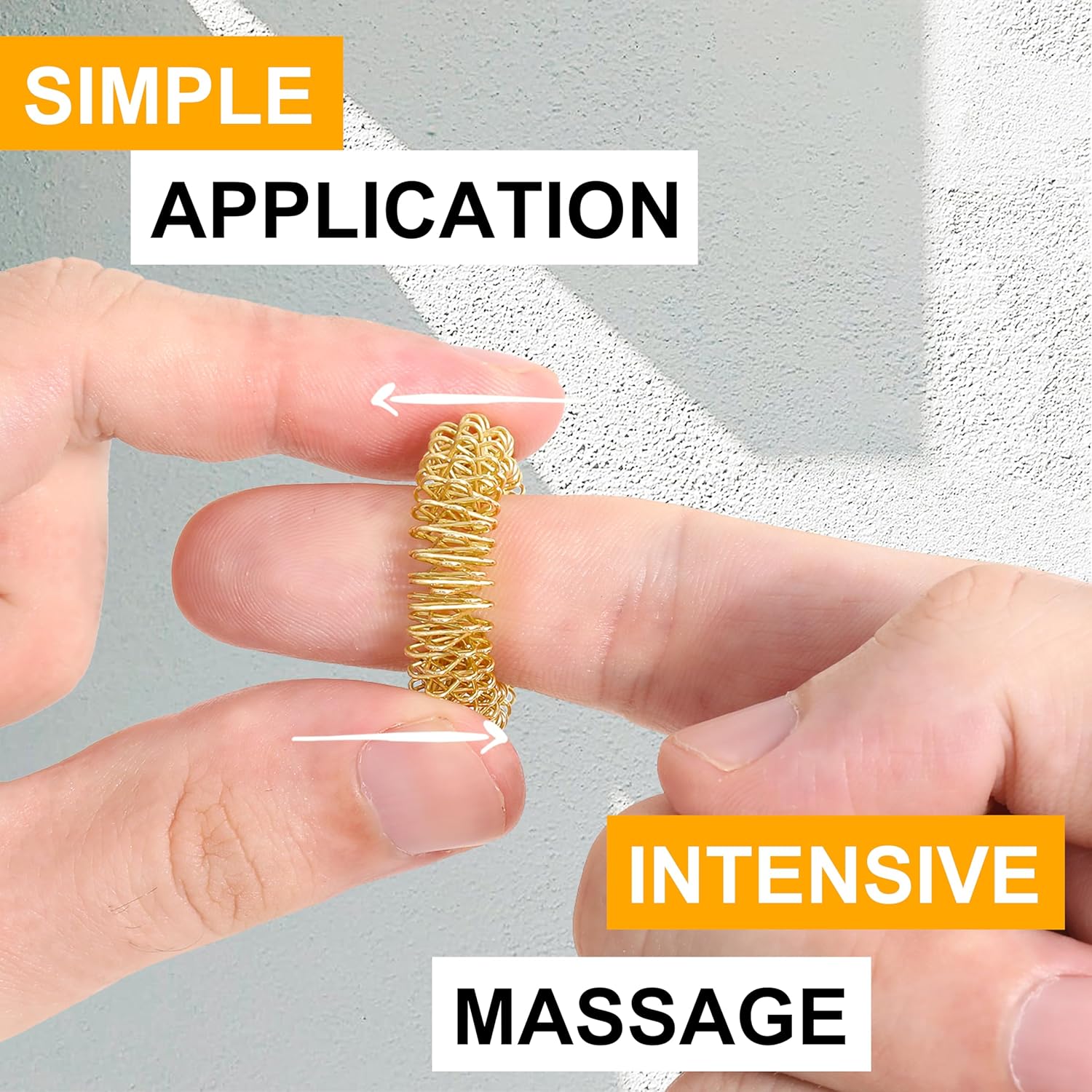 Premium Akupressurring (12er-Set) – Verbessertes Konzept 2020 – Fingermassagering – Akupressurringe | Massageringe für das Handgelenk | Anti-Stress-Fingermassagering – Bild 2
