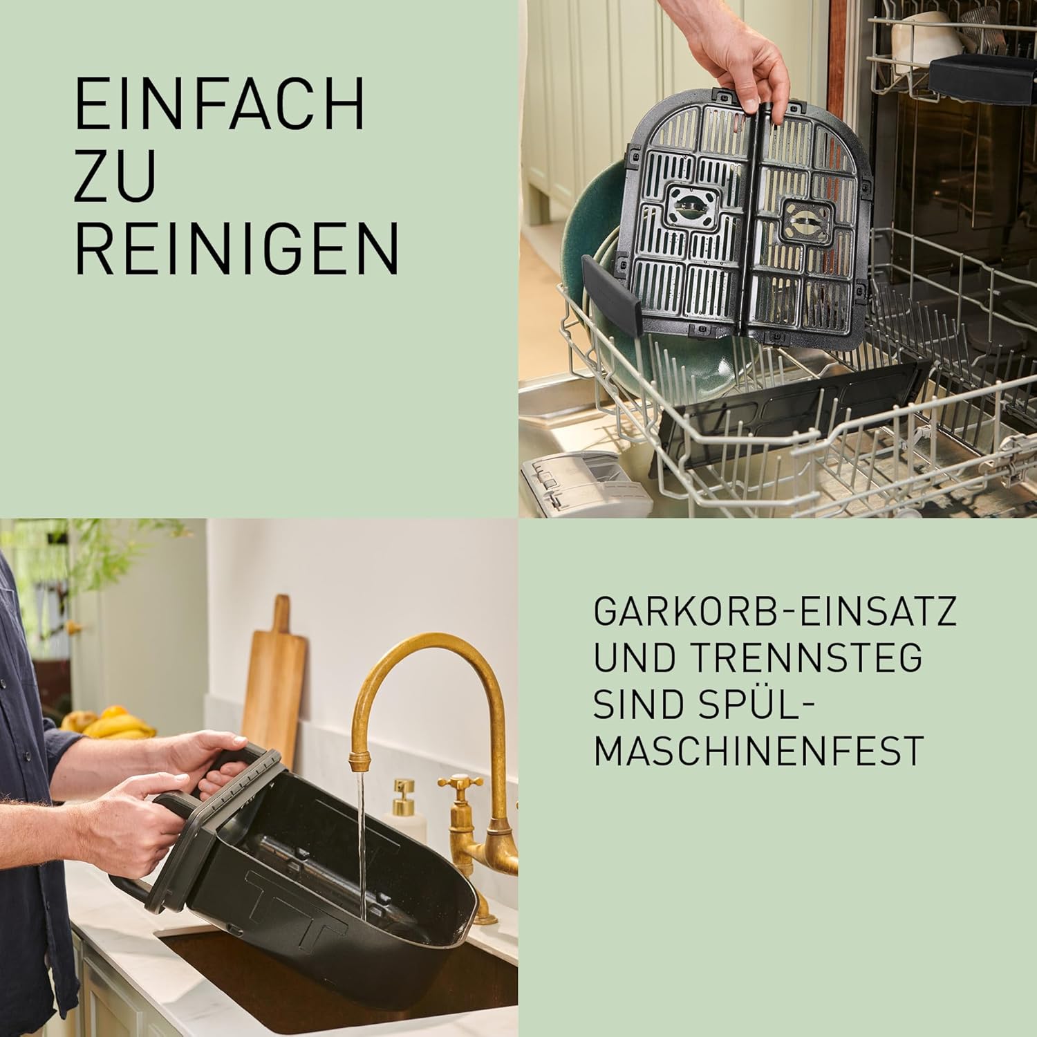Panasonic NF-BC1000 Flex Heißluftfritteuse mit Sichtfenster, XL flexibler Garkorb, herausnehmbare Trennwand für 2 Kochzonen, 9,6 Liter, 30–230 °C, sanfter Dampf, 8 Voreinstellungen, leicht zu reinigen, Schwarz – Bild 12