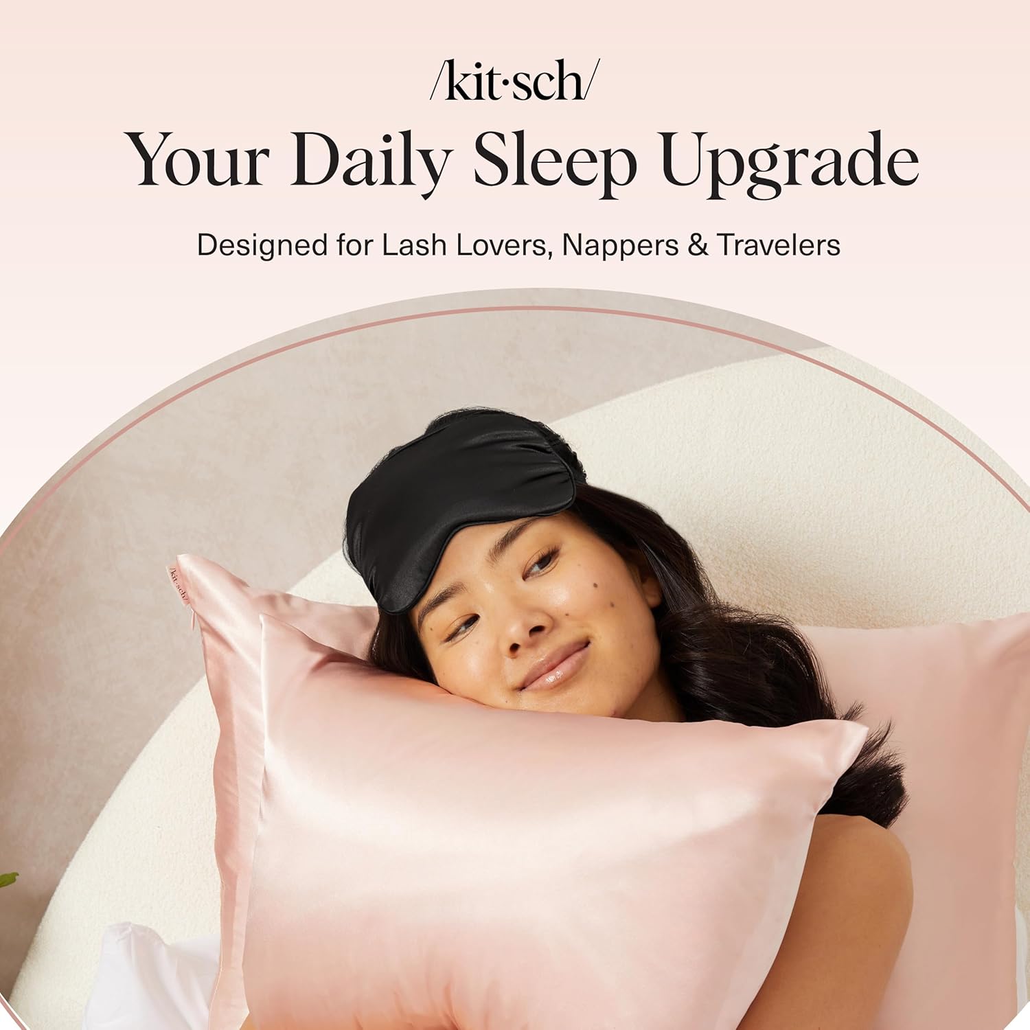Kitsch Beschwerte Satin-Schlafmaske – Beschwerte Augenmaske für Schlaf und Reisen – Lavendel-Schlafmaske für Männer und Frauen – Lichtblockierend, verstellbar, ultraweich (116 g) – Bild 8