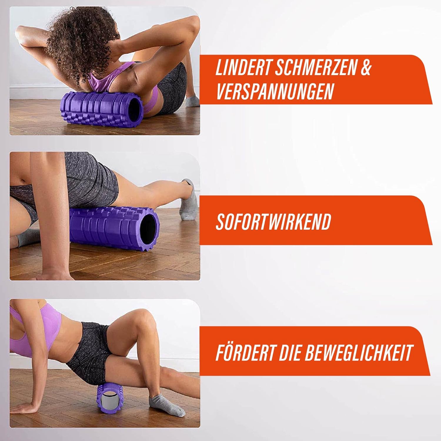 Fit Nation Faszienrolle – Schaumstoffrollen-Set zur Selbstmassage mit Übungsbuch – Sport-Massagerolle für Anfänger, Profis, Damen und Herren – Bild 5