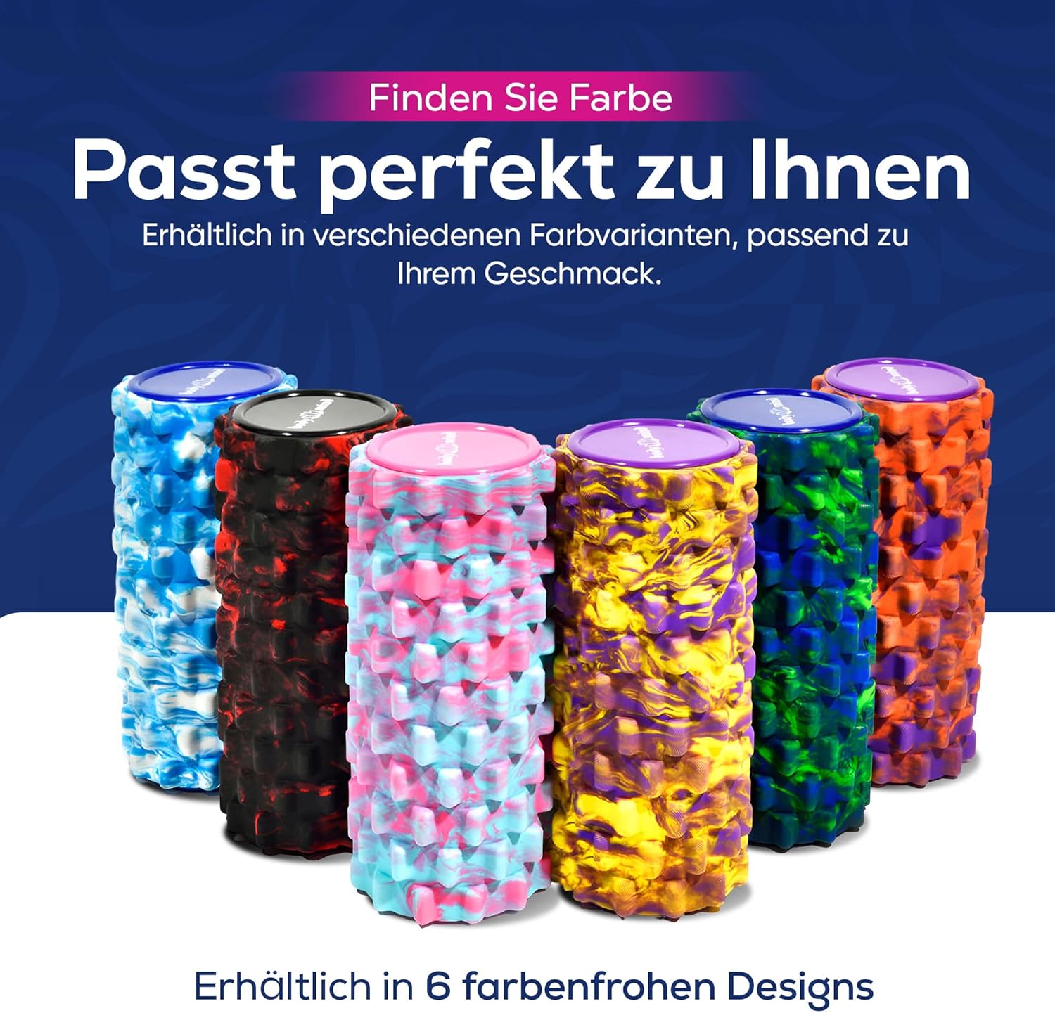 Body & Mind® Faszienrolle, Massagerolle, Fitnessrolle, Sportrolle, Therapierolle, Faszientraining für Oberkörper, Nacken, Rücken, Beine, Waden und alle anderen Muskelgruppen, 33 x 14,5 cm – Bild 8