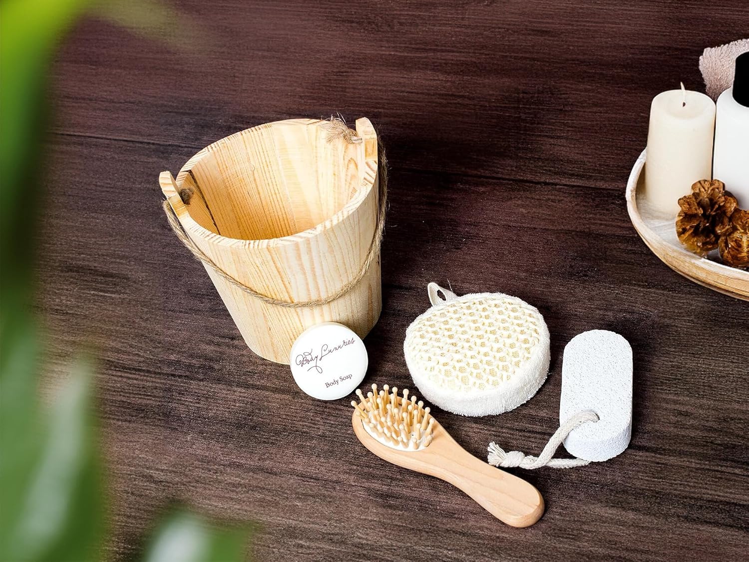 BRUBAKER Wellness-Set im Holzeimer 5-teilig – Bild 2