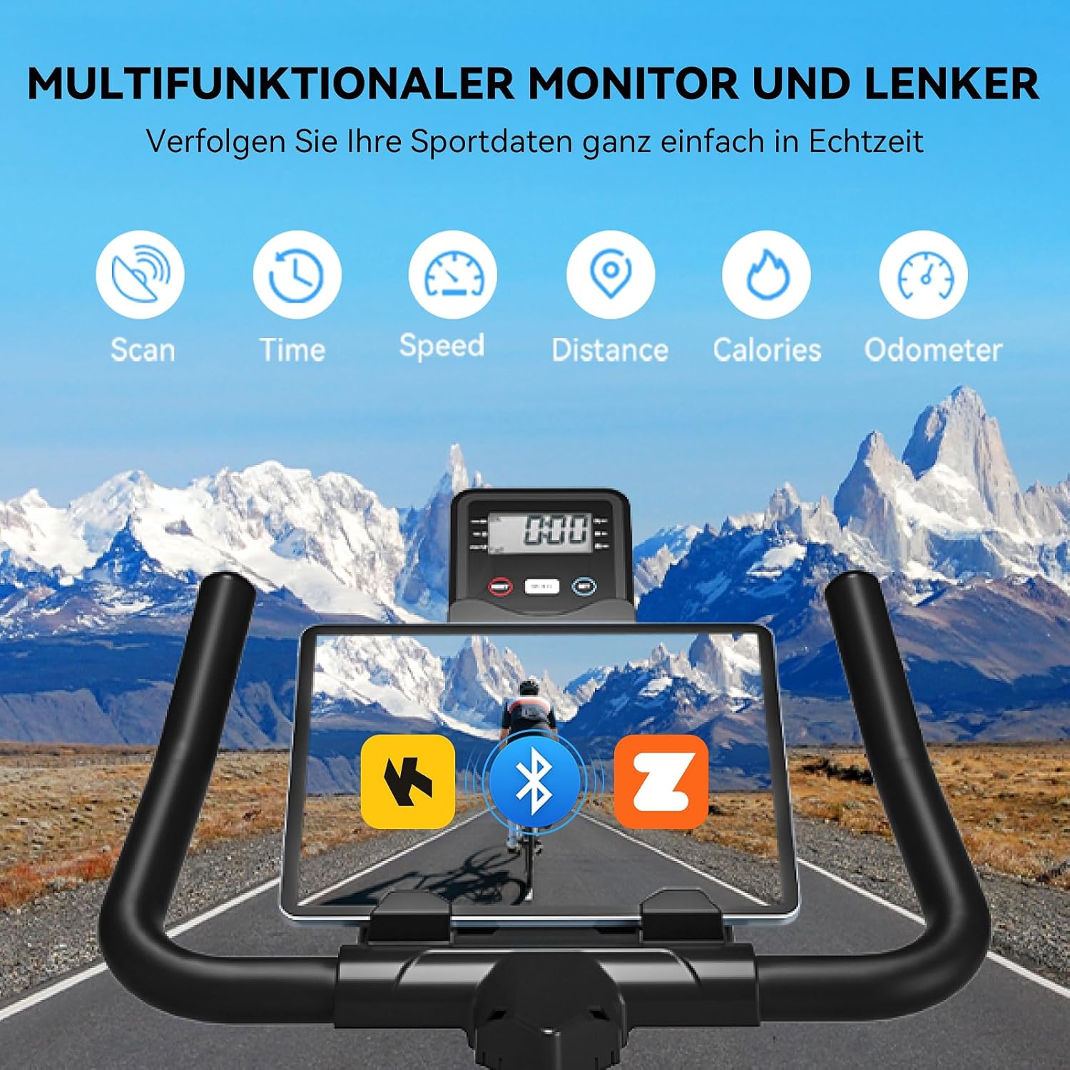 Wenoker Heimtrainer Fahrrad mit App,Leises Ergometer Hometrainer Fahrrad mit Magnetwiderstand,Spinning Bike Indoor Fitnessbikes für Kardio-Training zu Hause,Bis 160KG – Bild 3
