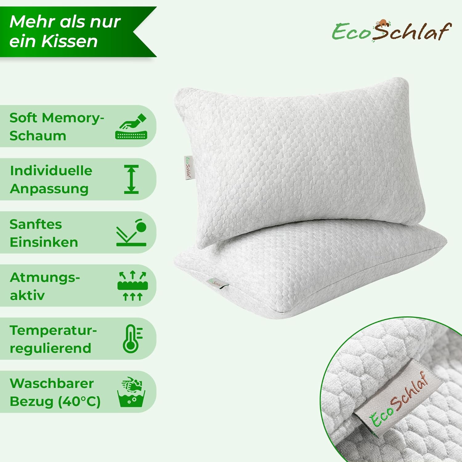 TravelBuddy Reisekissen – kleines Nackenkissen für Flugzeug, Camping, Auto, Bus, Zug – verstellbares Memory-Schaum-Reisekissen – ergonomisches Kissen für Outdoor & Reisen (grau) – Bild 7