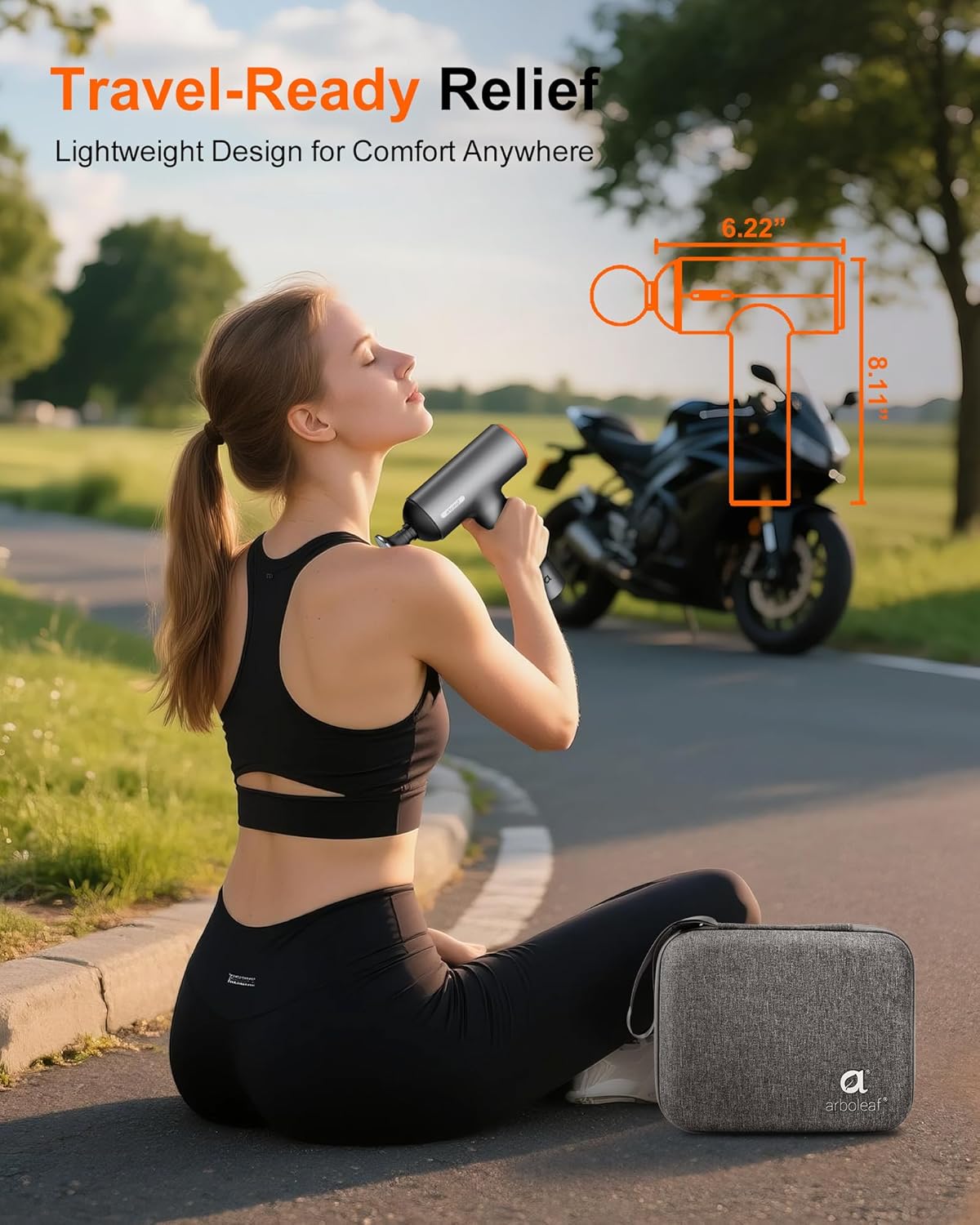 arboleaf Massagepistole Tiefengewebe mit Wärmefunktion, Massagepistole LED-Touchscreen mit 5 Massagestufen, 3 Wärmestufen & 6 Massageköpfen, Muskelmassagegerät 10 mm Amplitude USB-C zur Entspannung – Bild 8