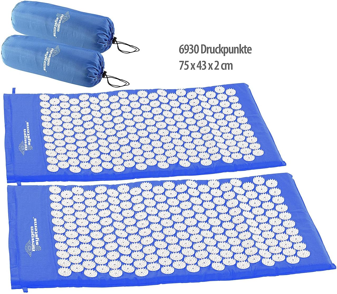 newgen Medicals 2er-Set Entspannungsmatten mit 6930 Druckpunkten, 75 x 43 x 2 cm – Bild 2