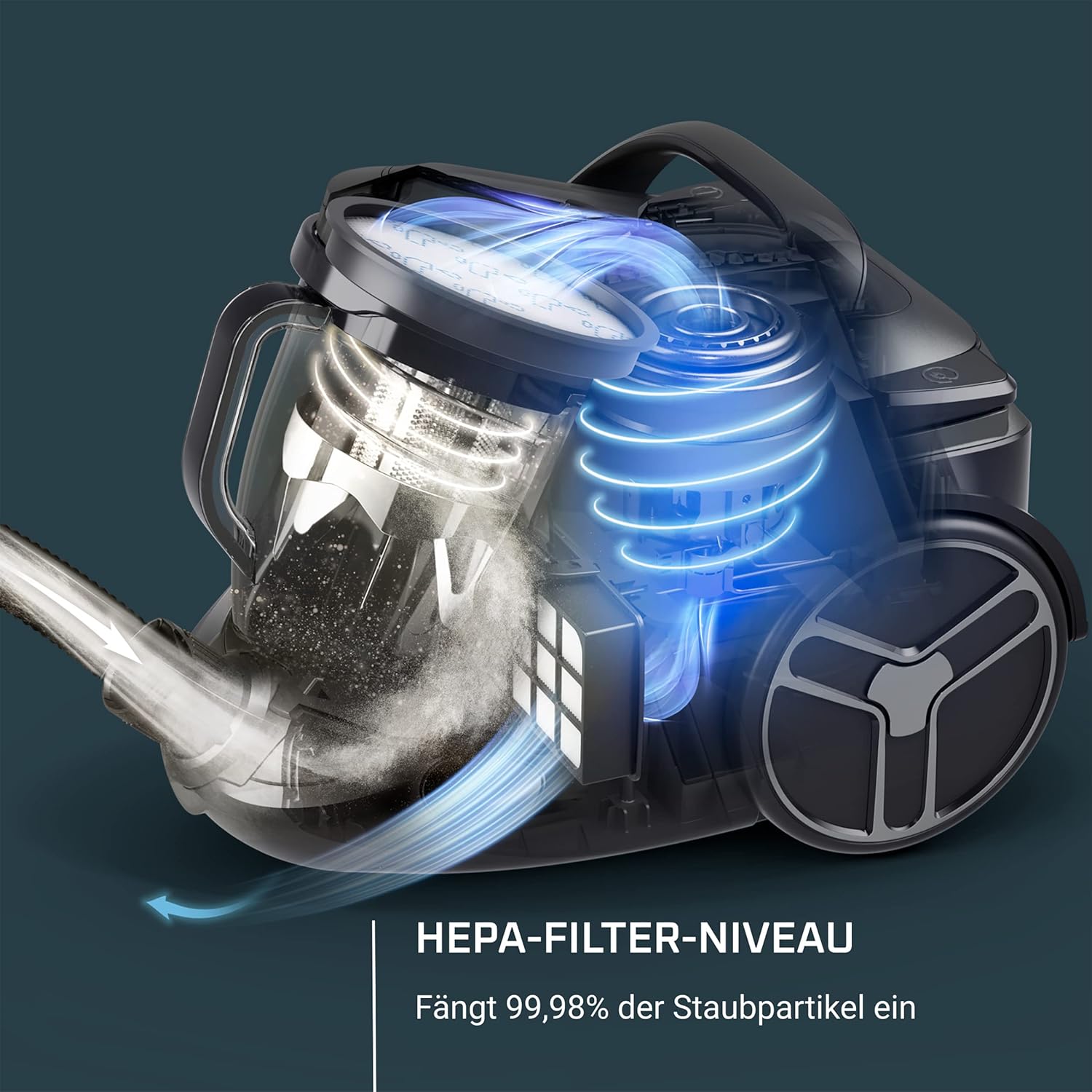 Rowenta Silence Force Cyclonic Effitech Beutelloser Staubsauger, Heim und Auto, hohe Saugleistung, geringer Energieverbrauch, HEPA-Filterung, XXL-Kapazität, Schwarz/Roségold, RO7954 – Bild 5