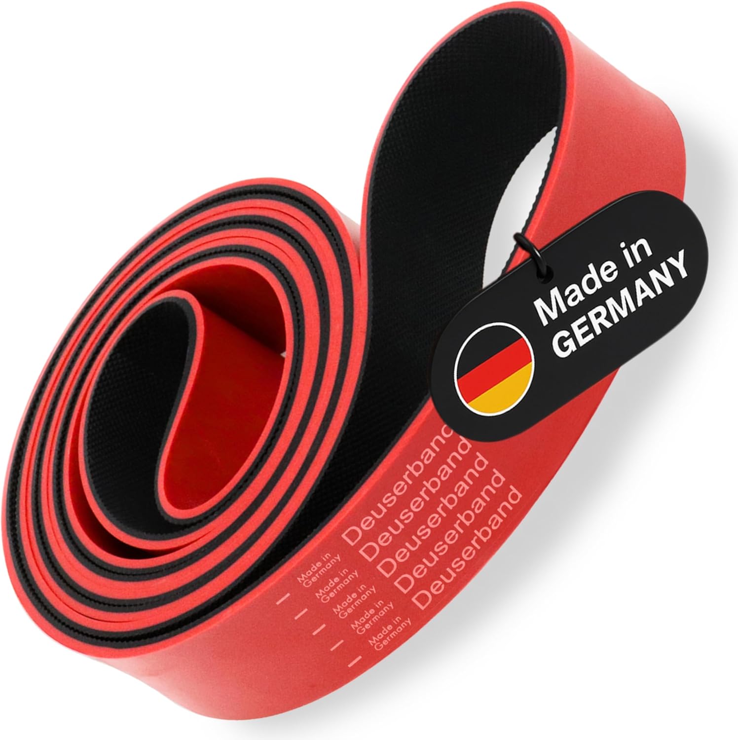 Deuser Band Original Resistance Band, Gymnastikband aus Naturkautschuk, vegan, rutschfest, Made in Germany, Fitnessbänder für Krafttraining, Fitness, Yoga