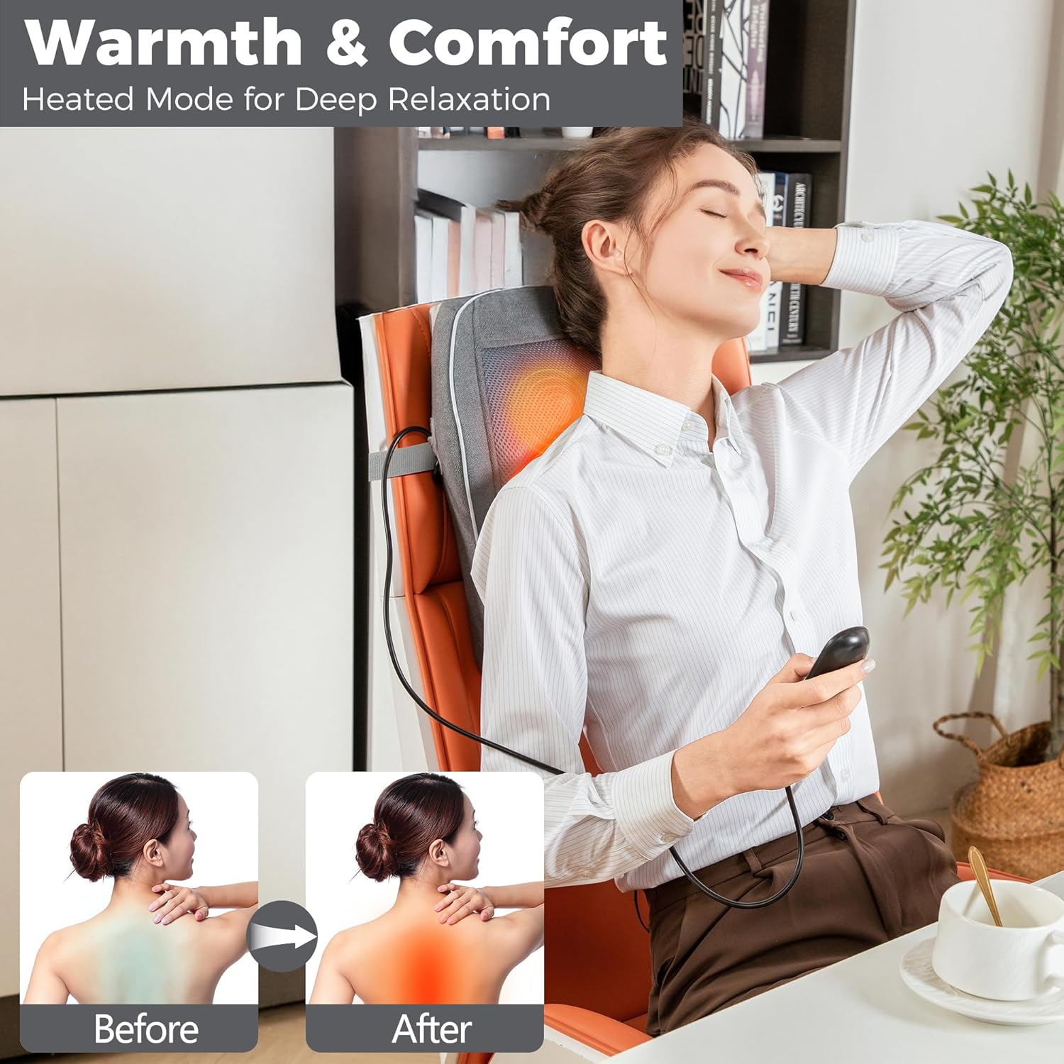 Brelley Massagegerät, Nackenmassagegerät mit Wärme, Shiatsu-Rückenmassagegerät mit 3D-Tiefengewebemassagegerät für Nacken, Rücken, Beine – Geschenke für Frauen, Männer und Eltern – Bild 4