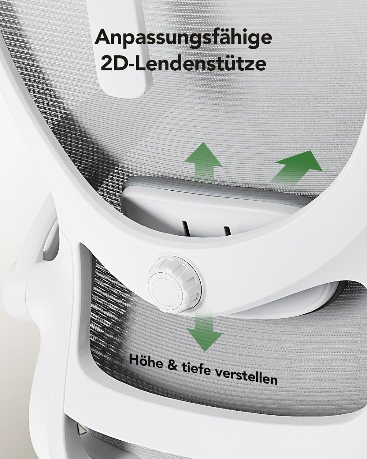 Marsail Ergonomischer Bürostuhl, Schreibtischstuhl mit hoher Netzrückenlehne und verstellbarer Lendenwirbelstütze, drehbarer Arbeitsstuhl für Arbeitsaufgaben mit Rollen, 3D-Armlehnen und Kopfstütze – Bild 4