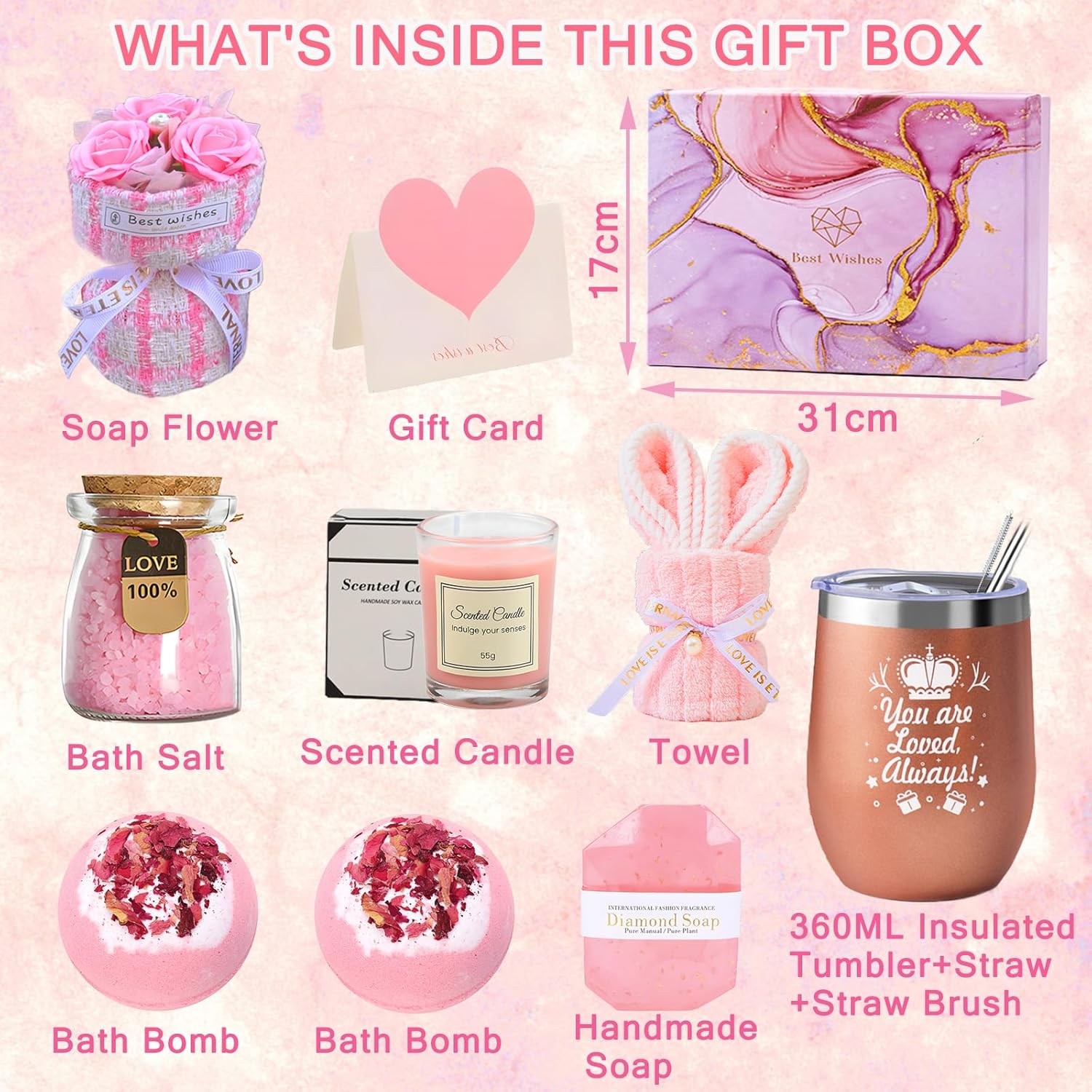 Geschenke für Frauen, Geburtstagsgeschenk, Jubiläumsgeschenke für Frauen, Selbstpflegeset, Wellness-Geschenke, Entspannungsgeschenkset, Weihnachtsgeschenke für Freundinnen, Mutter, Ehefrau, Mädchen – Bild 2