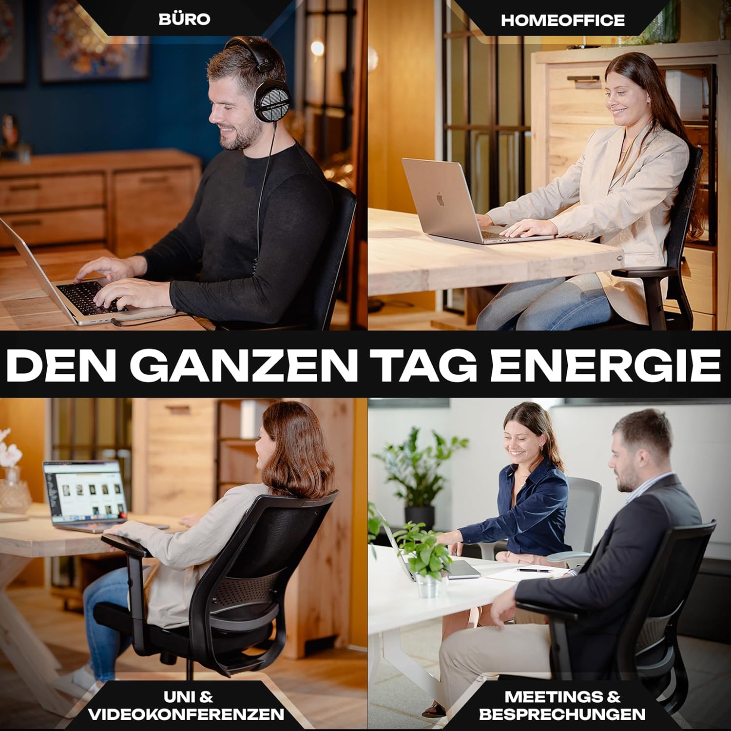 VALKENSTOL M2 Bürostuhl, ergonomischer Testsieger, verstellbar für maximale Bewegungsfreiheit, rückenschonende Bürostühle, Lordosenstütze, Schreibtischstuhl für Büro und Home-Office-Stuhl – Bild 7