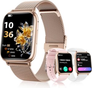 SLOKSFil Damen-Smartwatch mit Telef...