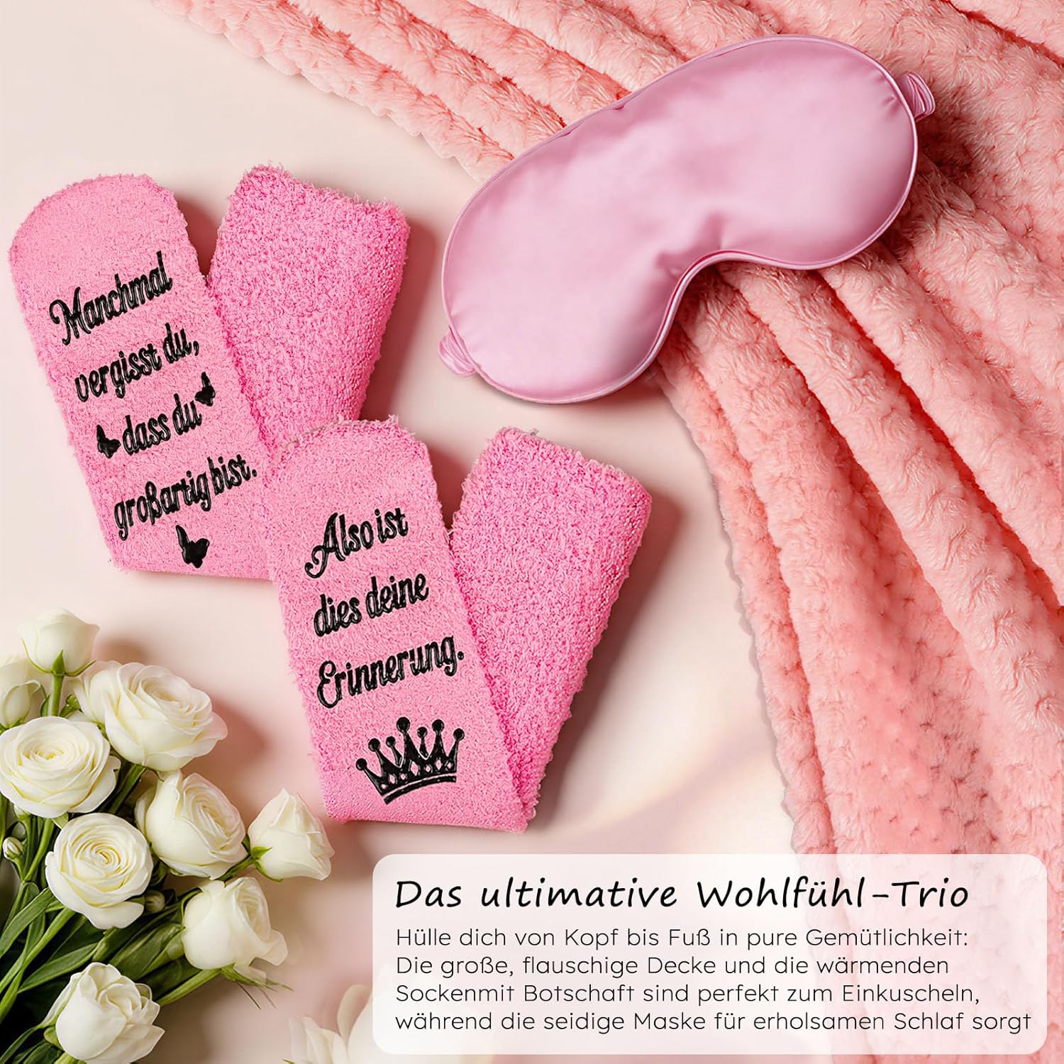 TUZELIYA Geschenke für Frauen, Freundin – Geburtstagsgeschenk – Wellness-Geschenkset – Gute Besserung & Mutgeschenke – Geschenkideen für Mutter, Schwester, Tochter, Kollegin, Tante, Ehefrau – Rosa – Bild 6