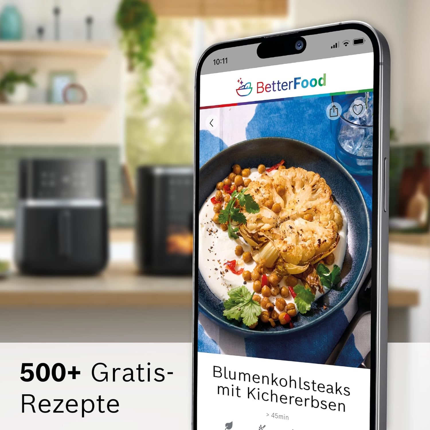 Bosch Heißluftfritteuse Serie 6, XXL-Luftfritteuse, Creme, 7,2 l Fassungsvermögen, beleuchtetes Sichtfenster, 7 voreingestellte Programme, bis zu 65 % schnelleres Garen, MAF671C0 – Bild 7