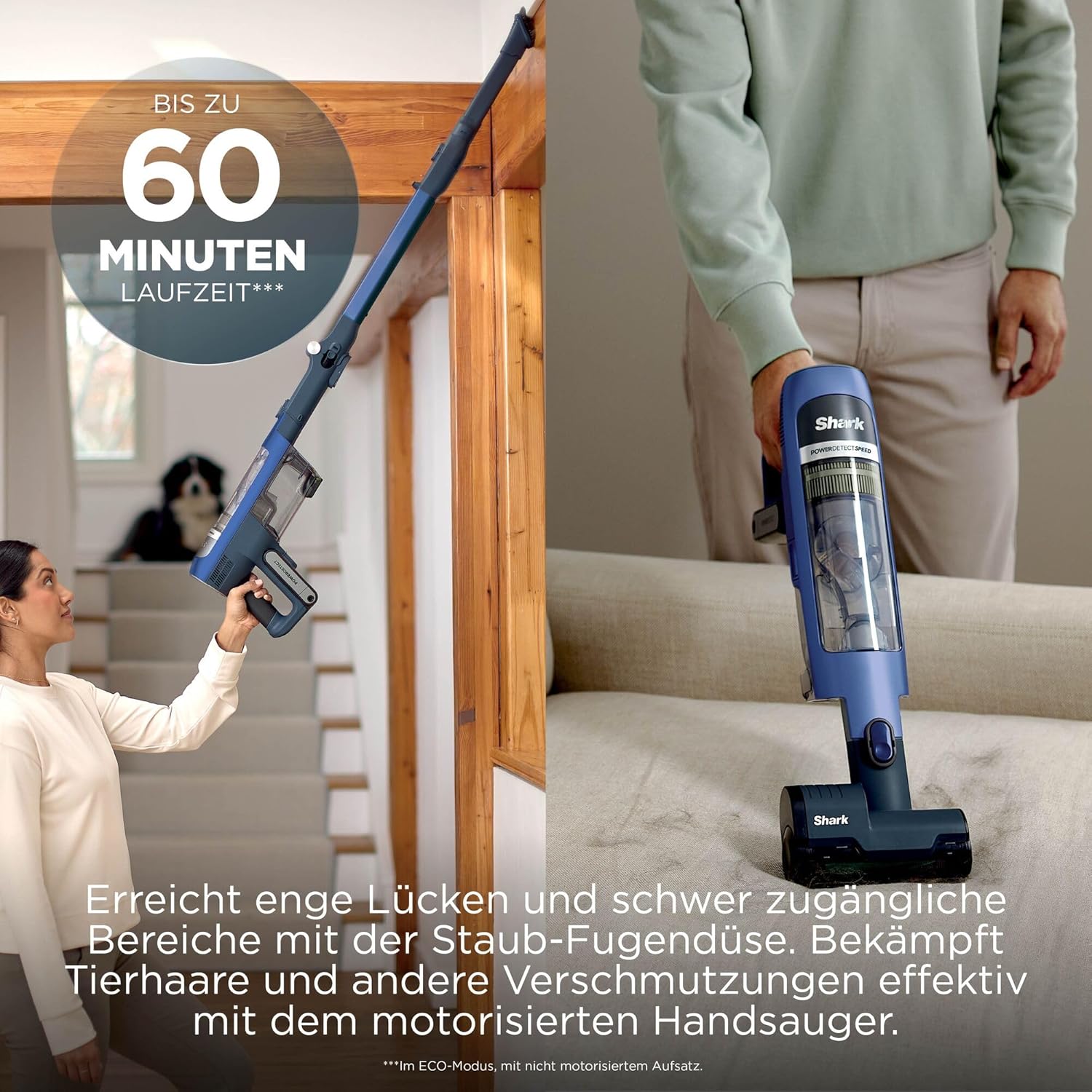 Shark Detect Speed Clean & Empty Pet Pro Akku-Staubsauger, Rückwärtsreinigung, bis zu 60 Minuten Laufzeit, inklusive selbstentleerender Ladestation und Tierhaaraufsatz, Salbeigrau IA3241EUT – Bild 9