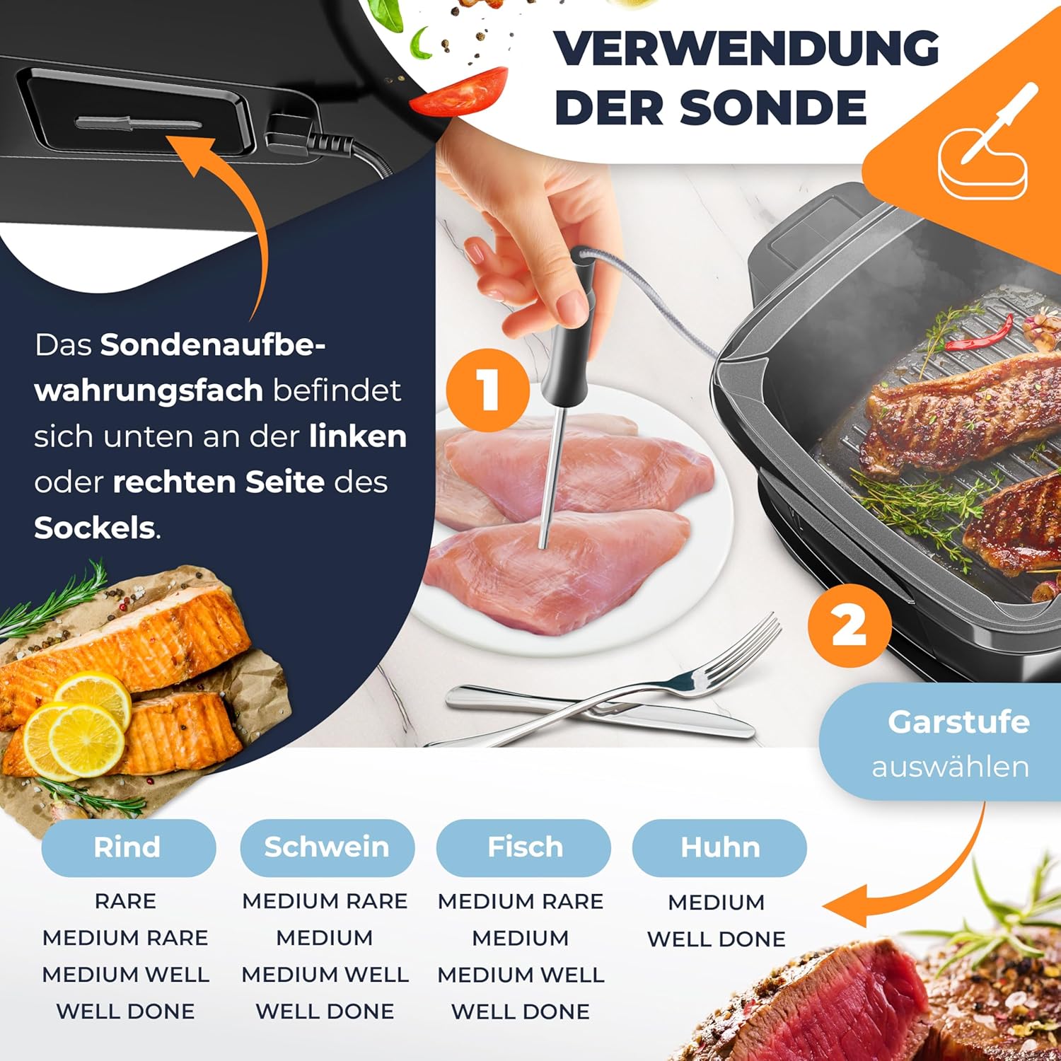 KESSER Multikocher mit Heißluftfritteuse 8 L & 16 Programme Küchengerät – Grillen, Backen, Dünsten, Vorheizen & Warmhalten Funktion, Reiskocher, Schongarer, Joghurtbereiter – Bild 4