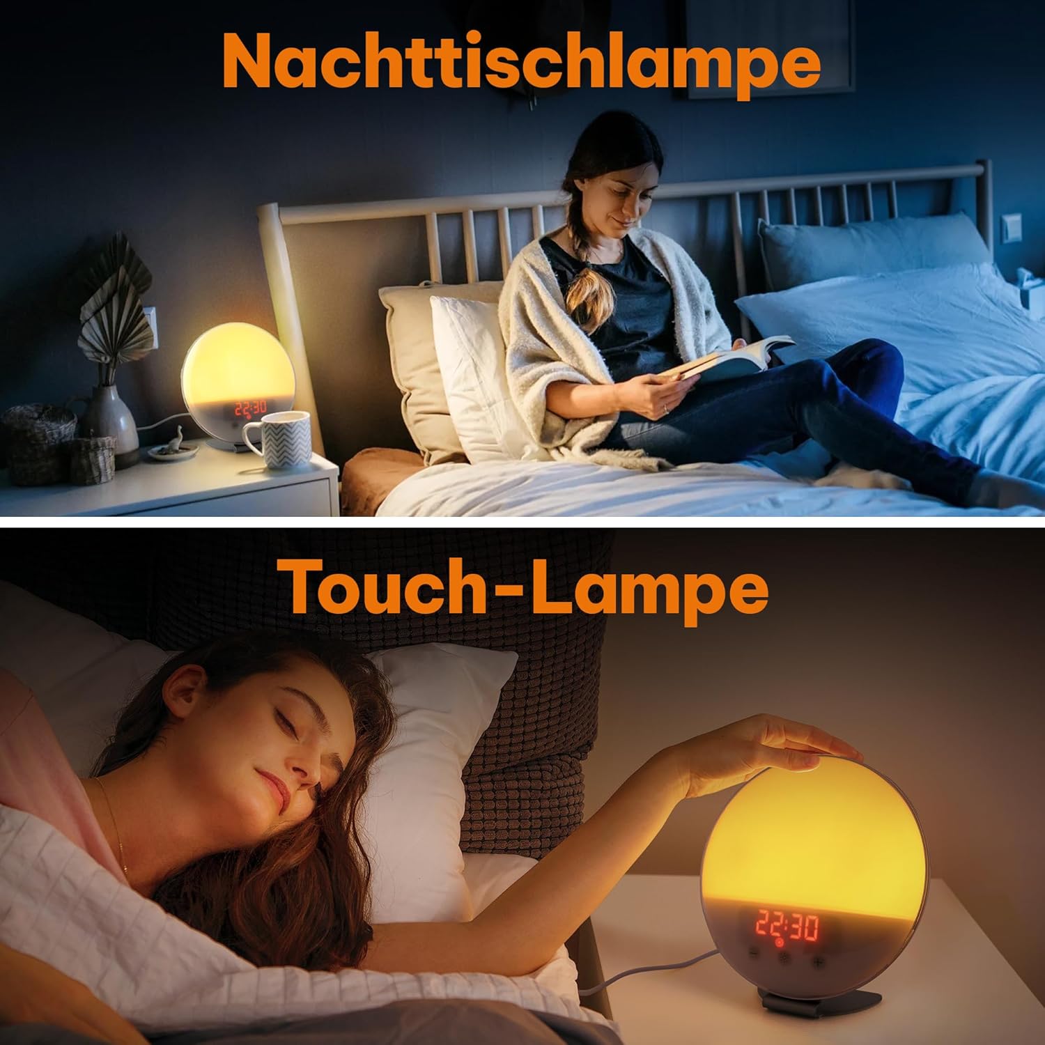 Top Life Lichtwecker – Tageslichtwecker zum Erwachen im Licht – Leuchtendes Erwachen mit einer schwarzen Nacht und weißem Rauschmodus – Sonnenlichtsimulation, Dämmerungssimulator – Bild 4