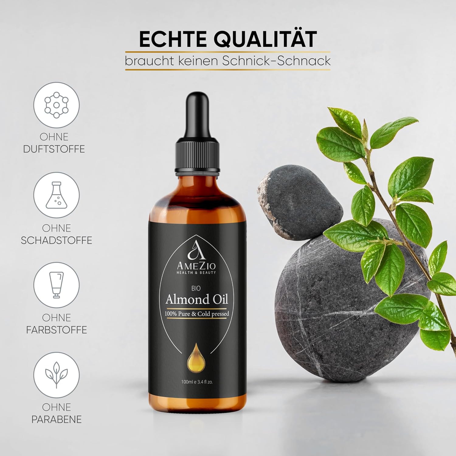Kaltgepresstes Bio-Mandelöl, für Haare, Gesicht, Körper, Haut, Baby-Mandelöl, 100 % rein und nachhaltig, natürlich für Kosmetik, Hautpflege, vegan und tierversuchsfrei, hexanfrei, 100 ml – Bild 5