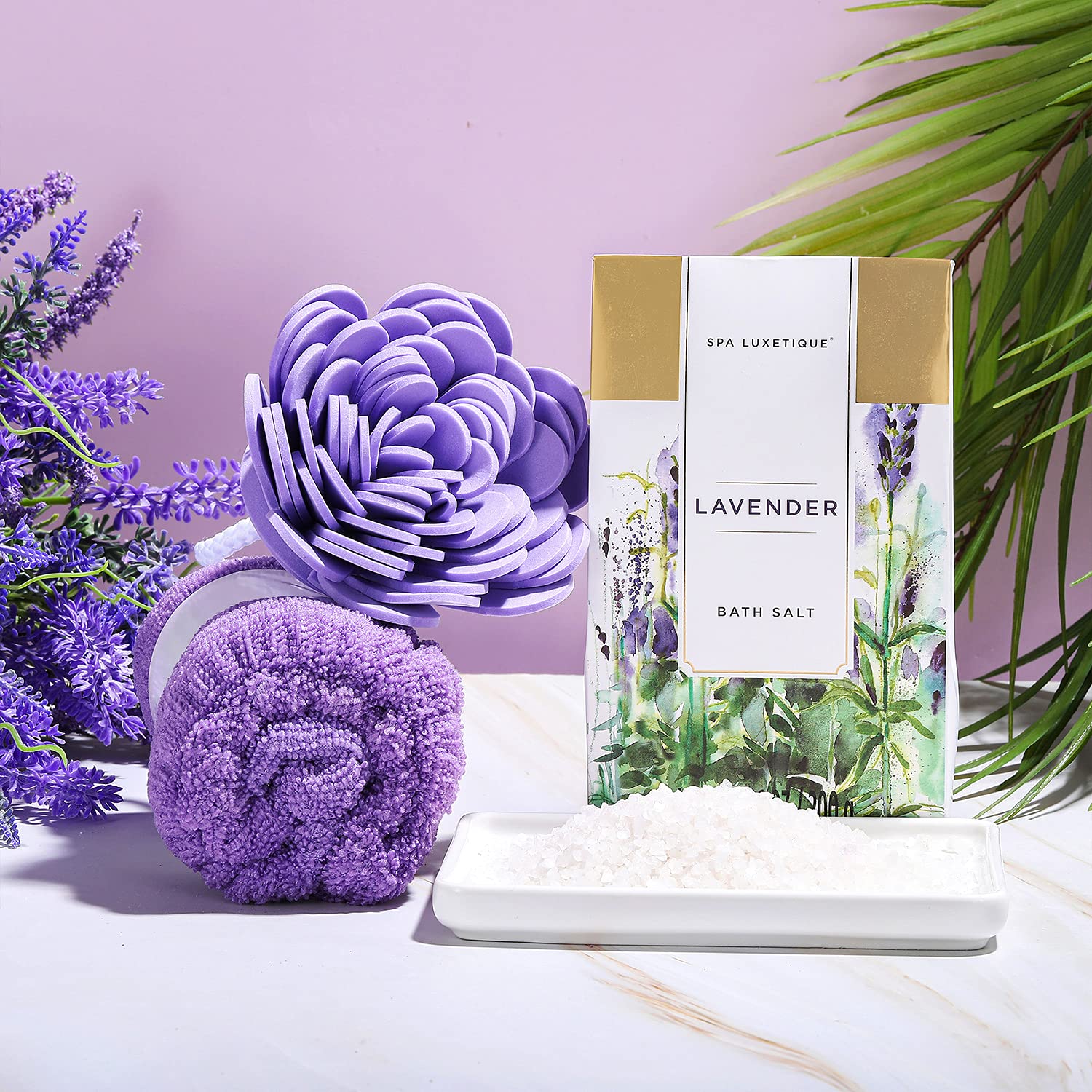 Geschenk für Freundin, Spa-Luxus, 12-teiliges Lavendelduft-Geschenkset mit Duschgel, Handcreme, Badesalz in der Stoffbox, Geschenke zum Valentinstag, Weihnachtsgeschenke, Muttertagsgeschenk – Bild 6