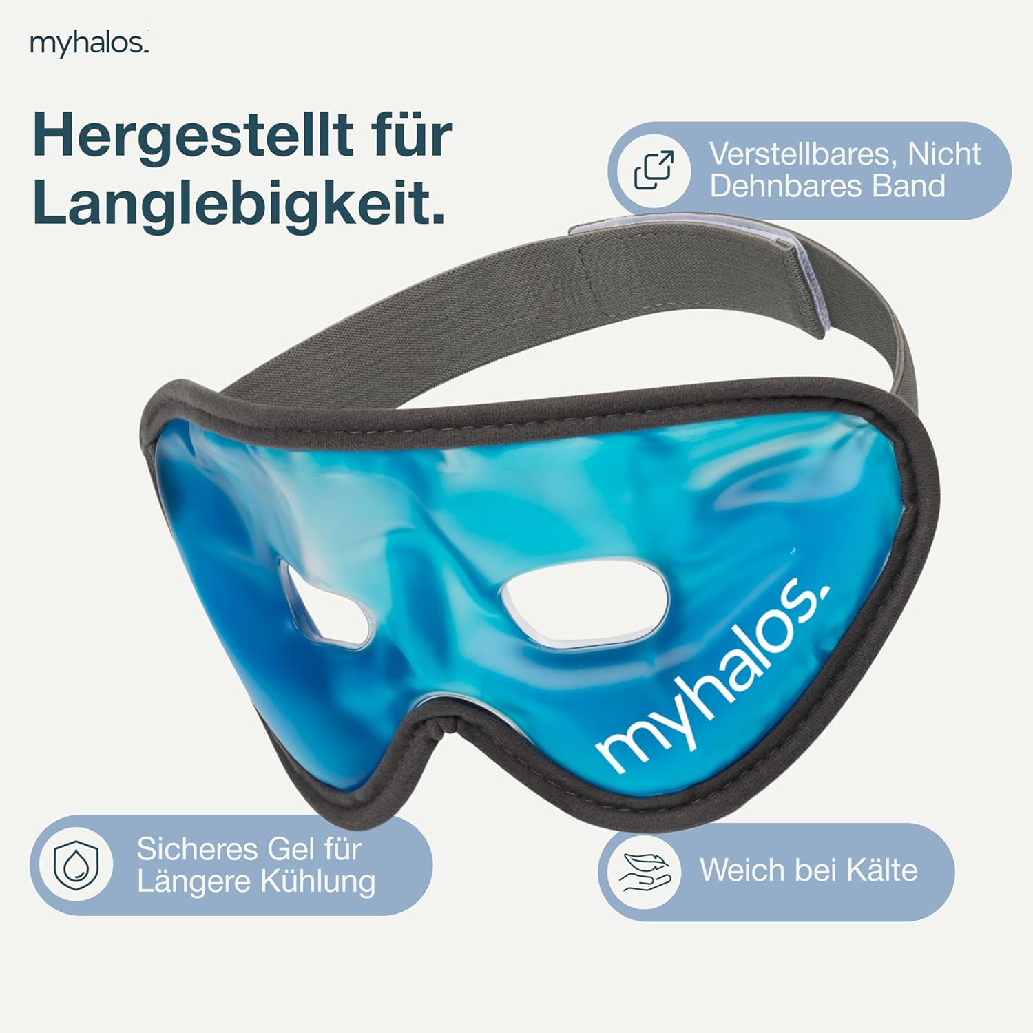 Kühlende Gesichtsmaske gegen geschwollene und müde Augen, Augenringe, Kopfschmerzen, Migräne, Hut und Sonnenbrand, Wärme- und Kühlmasken für die Augen, Eismaske für das Gesicht für Männer und Frauen – Bild 4